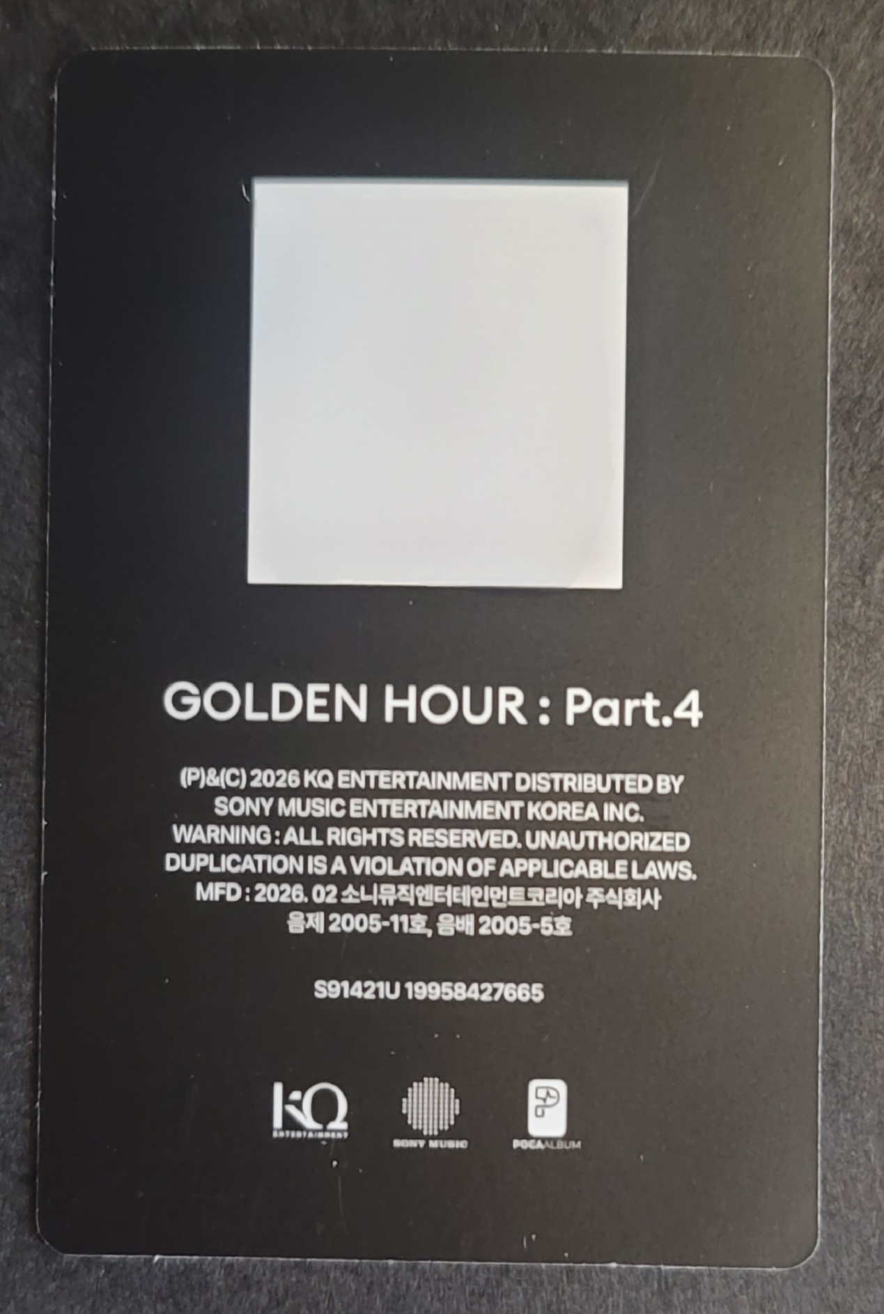 ATEEZ San ATEEZ - San - Golden Hour : Part.4 Album Z version qr card poca album album photocard listing photo 2
