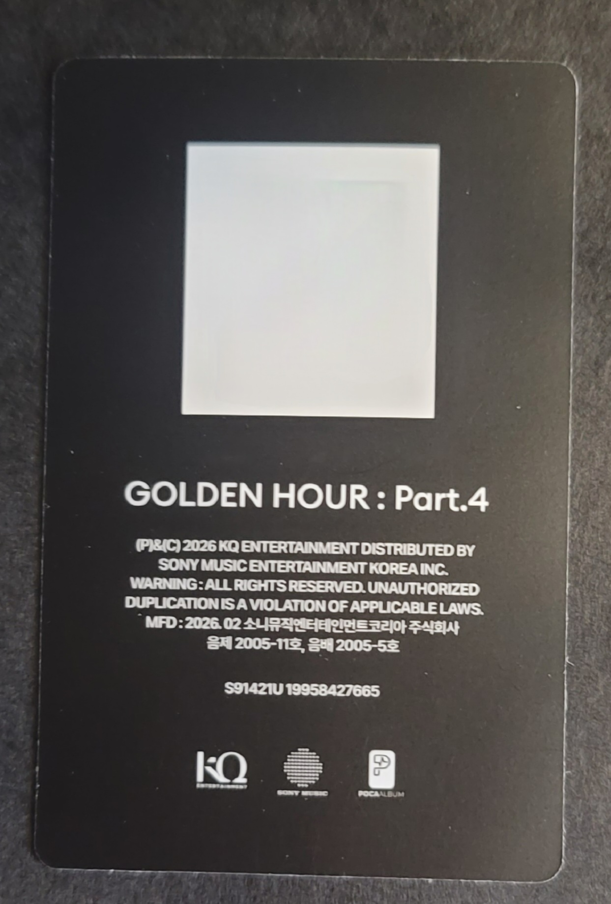 ATEEZ Mingi ATEEZ - Mingi - Golden Hour : Part.4 Album Z version qr card poca album album photocard listing photo 2
