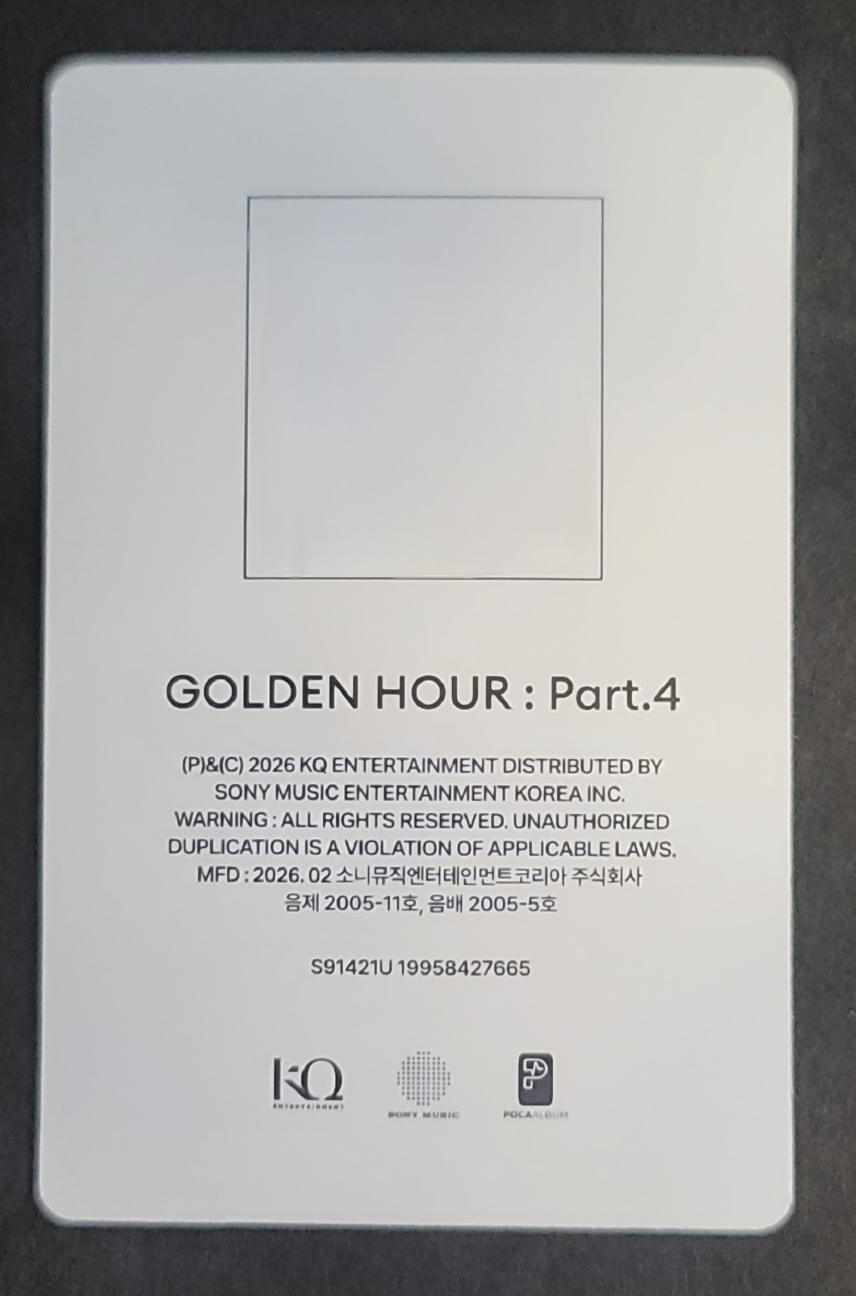 ATEEZ Mingi ATEEZ - Mingi - Golden Hour : Part.4 Album qr card album photocard poca album diary version listing photo 2