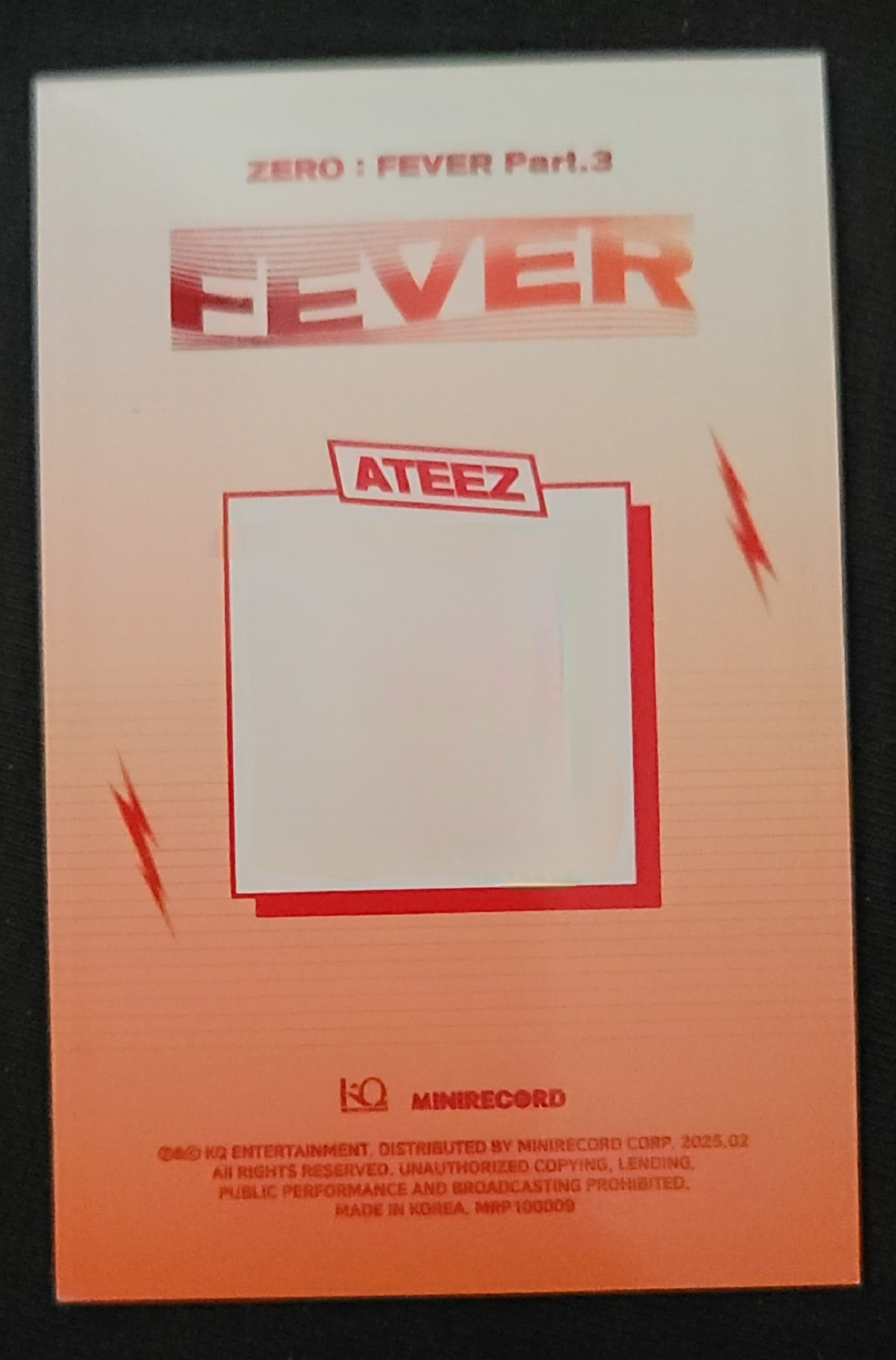 ATEEZ Jongho ATEEZ - Jongho - ZERO : FEVER Part.3 Album album photocard platform version qr card listing photo 2