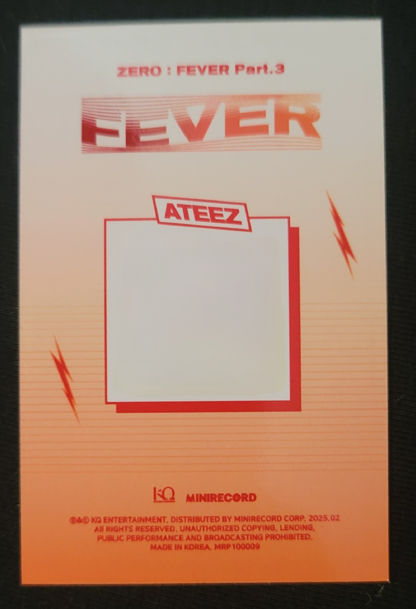 ATEEZ Yeosang ATEEZ - Yeosang - ZERO : FEVER Part.3 Album album photocard qr card platform version diary version listing photo 2