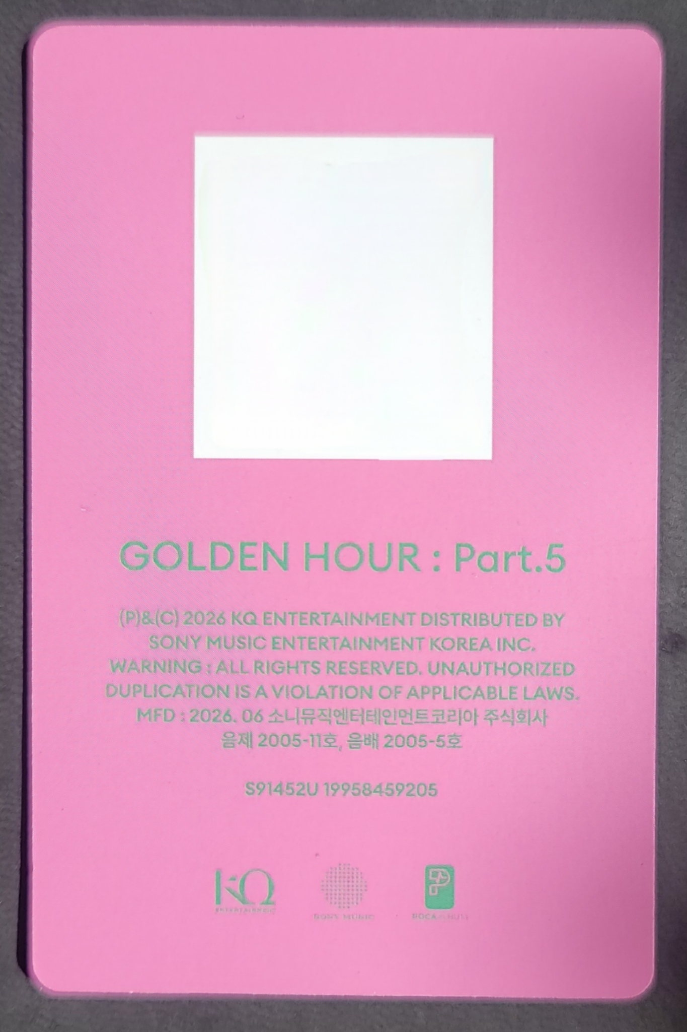 ATEEZ Yunho ATEEZ - Yunho - GOLDEN HOUR : Part.5 Album album photocard poca album A version qr card listing photo 2