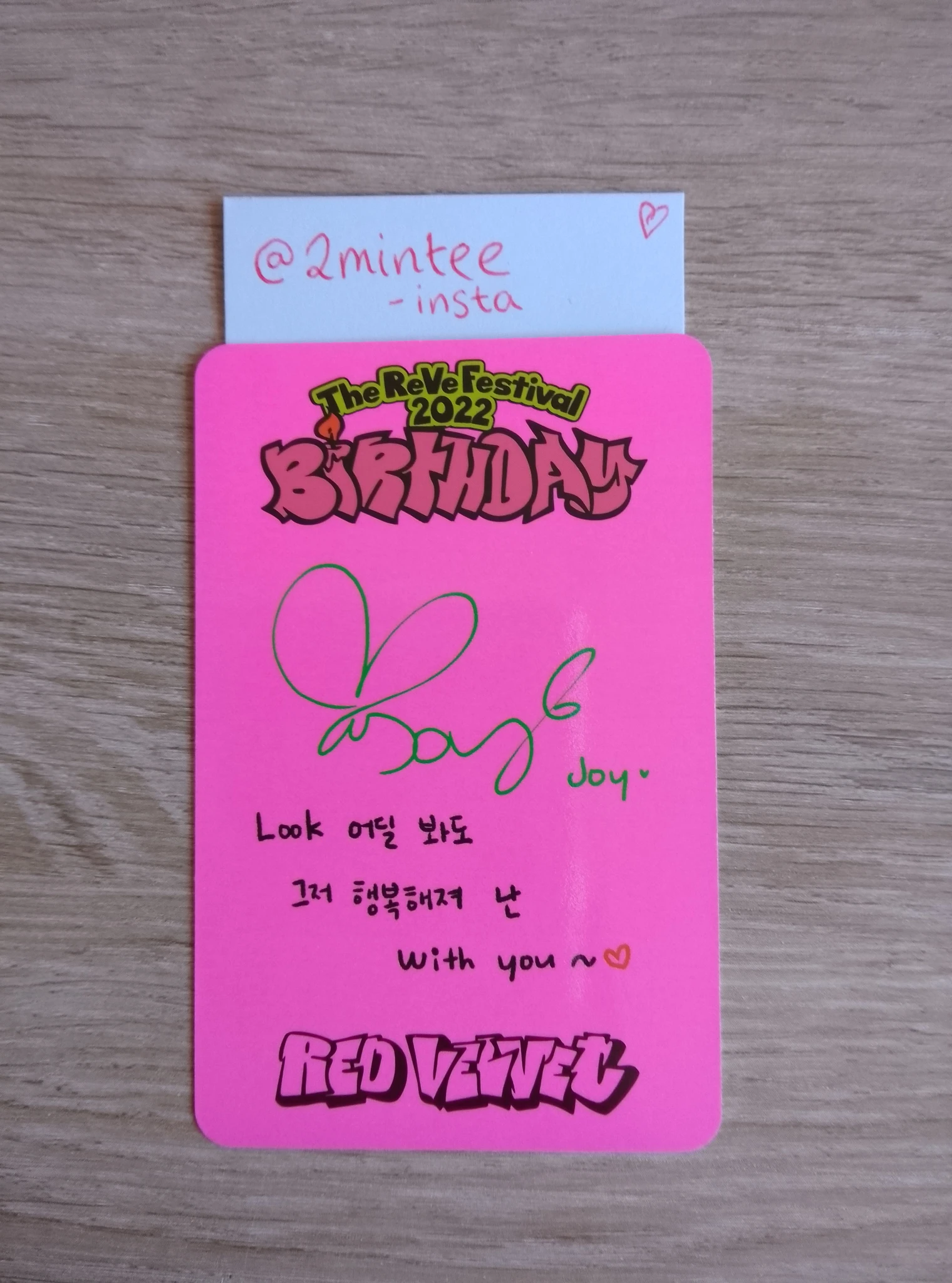 Red Velvet Joy Red Velvet - Joy - The ReVe Festival 2022 – Birthday Album album photocard photobook version listing photo 2