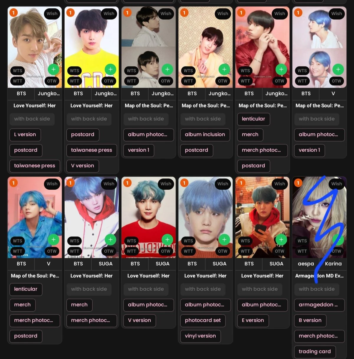 BTS V BTS - V - Layover Album album photocard ver. 1 listing photo 2