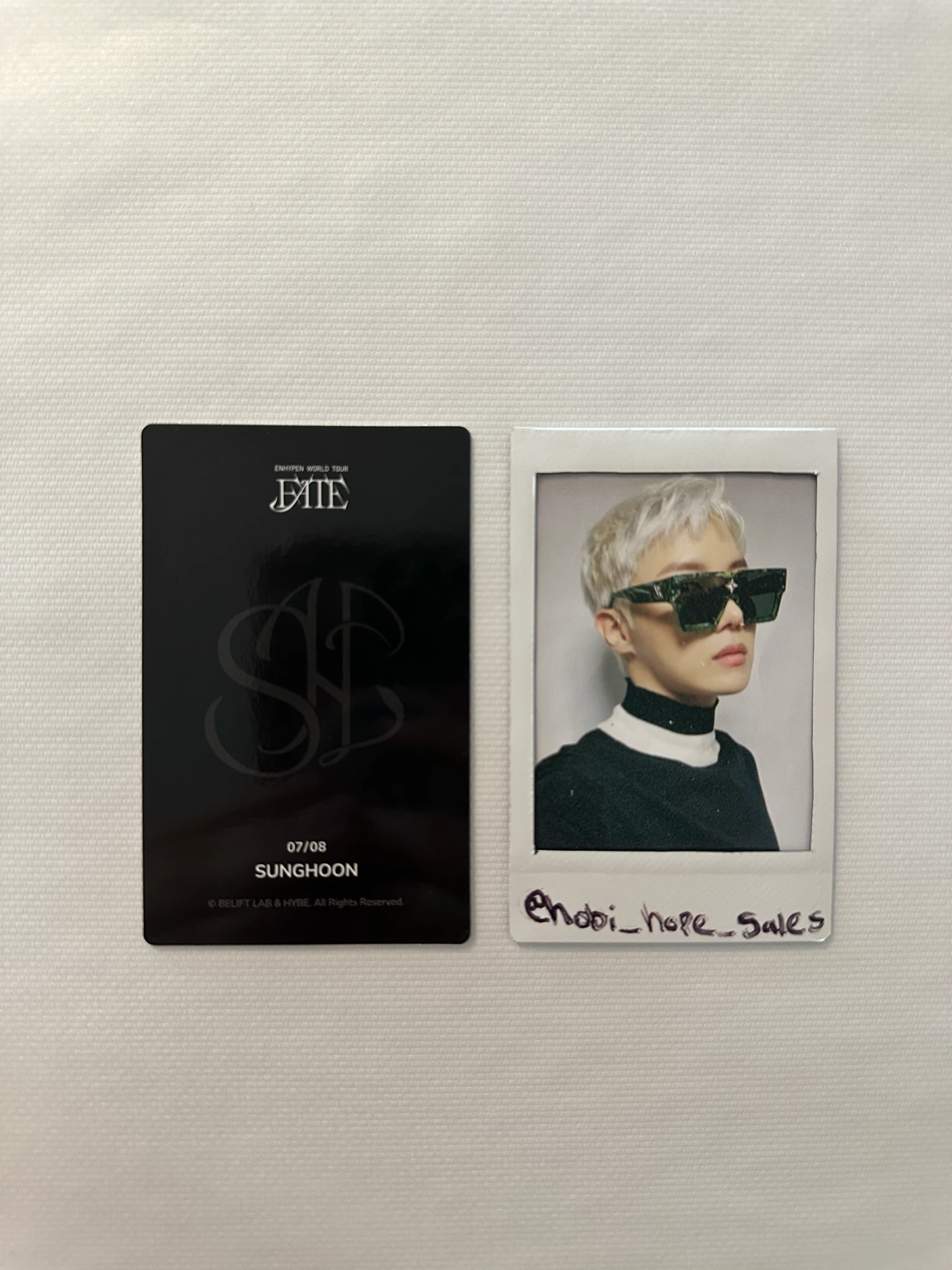 ENHYPEN Sunghoon ENHYPEN - Sunghoon - World Tour 'Fate' Event merch photocard trading card listing photo 2