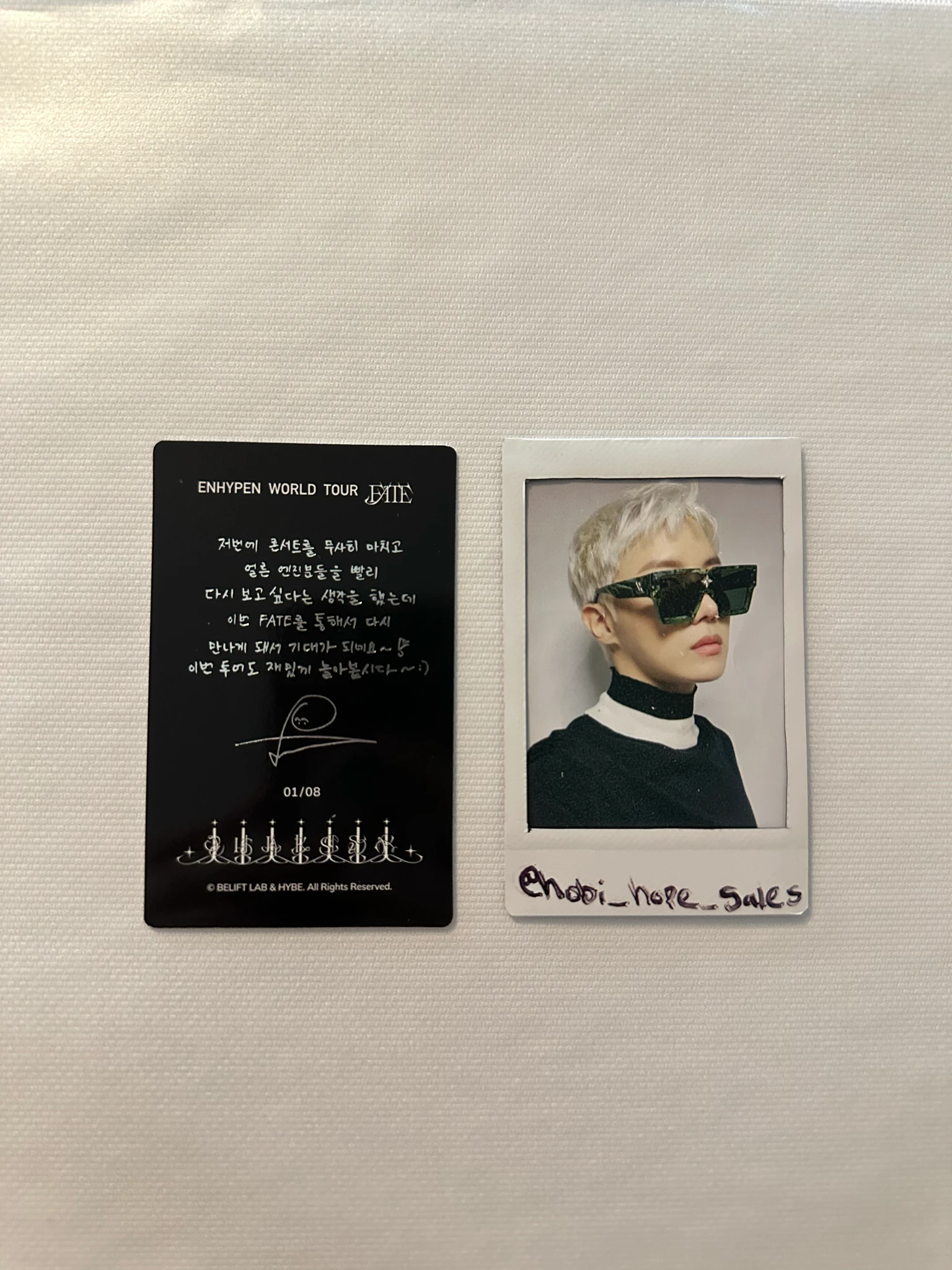 ENHYPEN Jungwon ENHYPEN - Jungwon - World Tour 'Fate' Event trading card merch photocard special card listing photo 2
