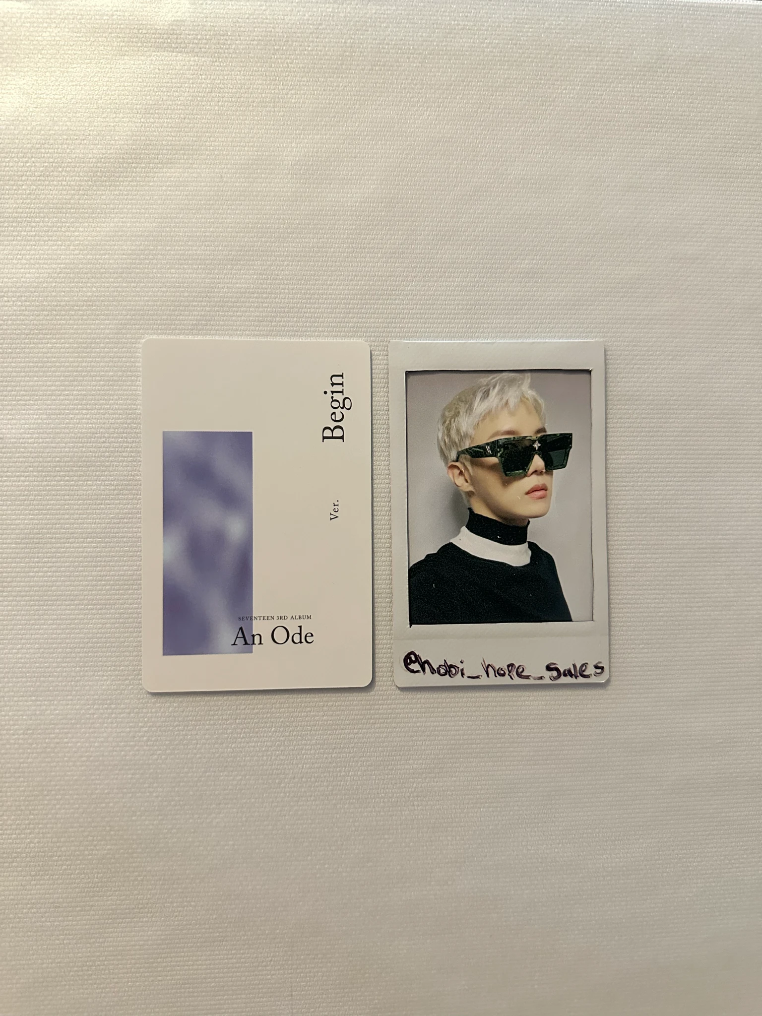 SEVENTEEN Jeonghan SEVENTEEN - Jeonghan - An Ode Album album photocard begin version white back listing photo 2