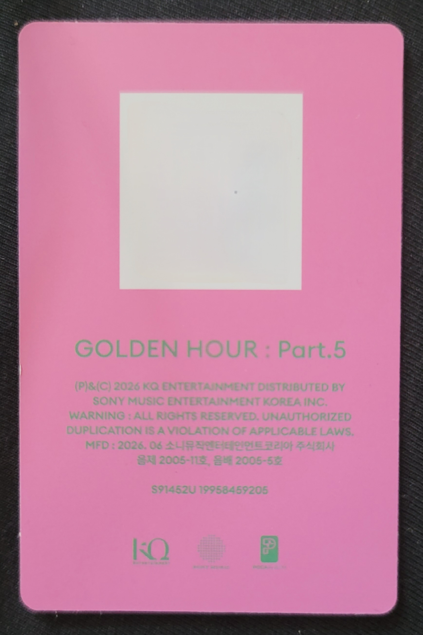 ATEEZ San ATEEZ - San - GOLDEN HOUR : Part.5 Album album photocard poca album A version qr card listing photo 2