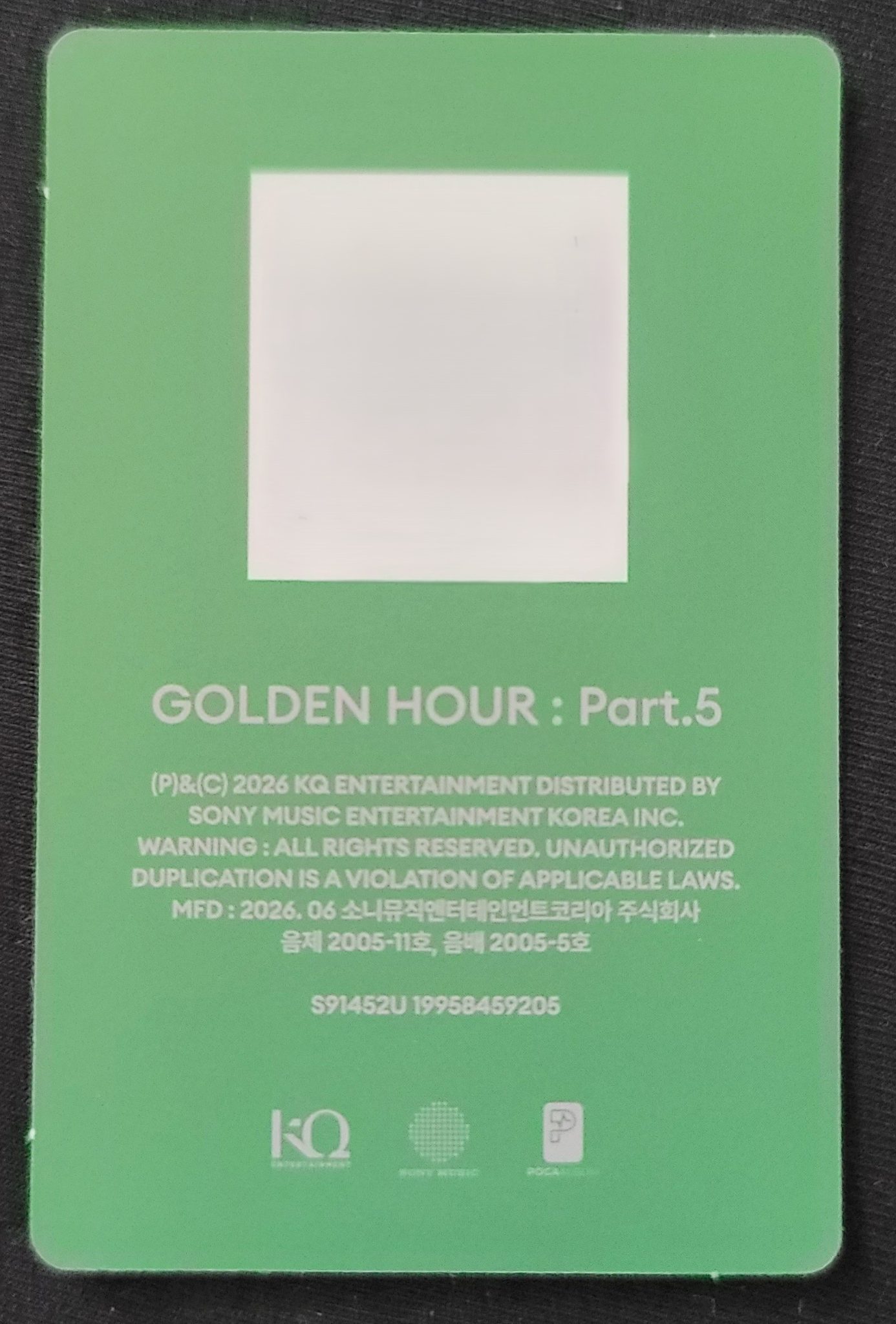 ATEEZ Yeosang ATEEZ - Yeosang - GOLDEN HOUR : Part.5 Album Z version album photocard poca album qr card listing photo 2