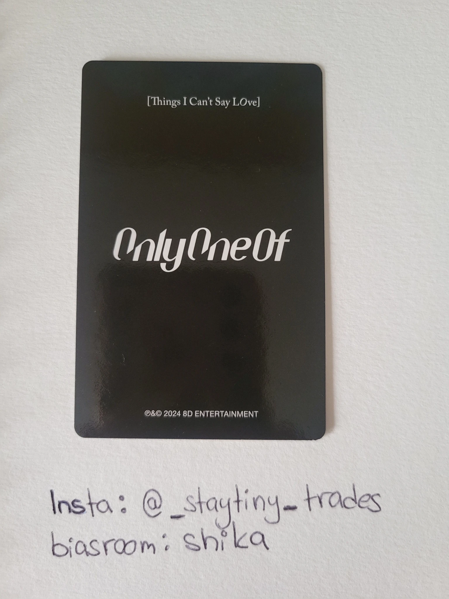 OnlyOneOf KB OnlyOneOf - KB - Things I Can’t Say LOve Album album photocard soft ver listing photo 2