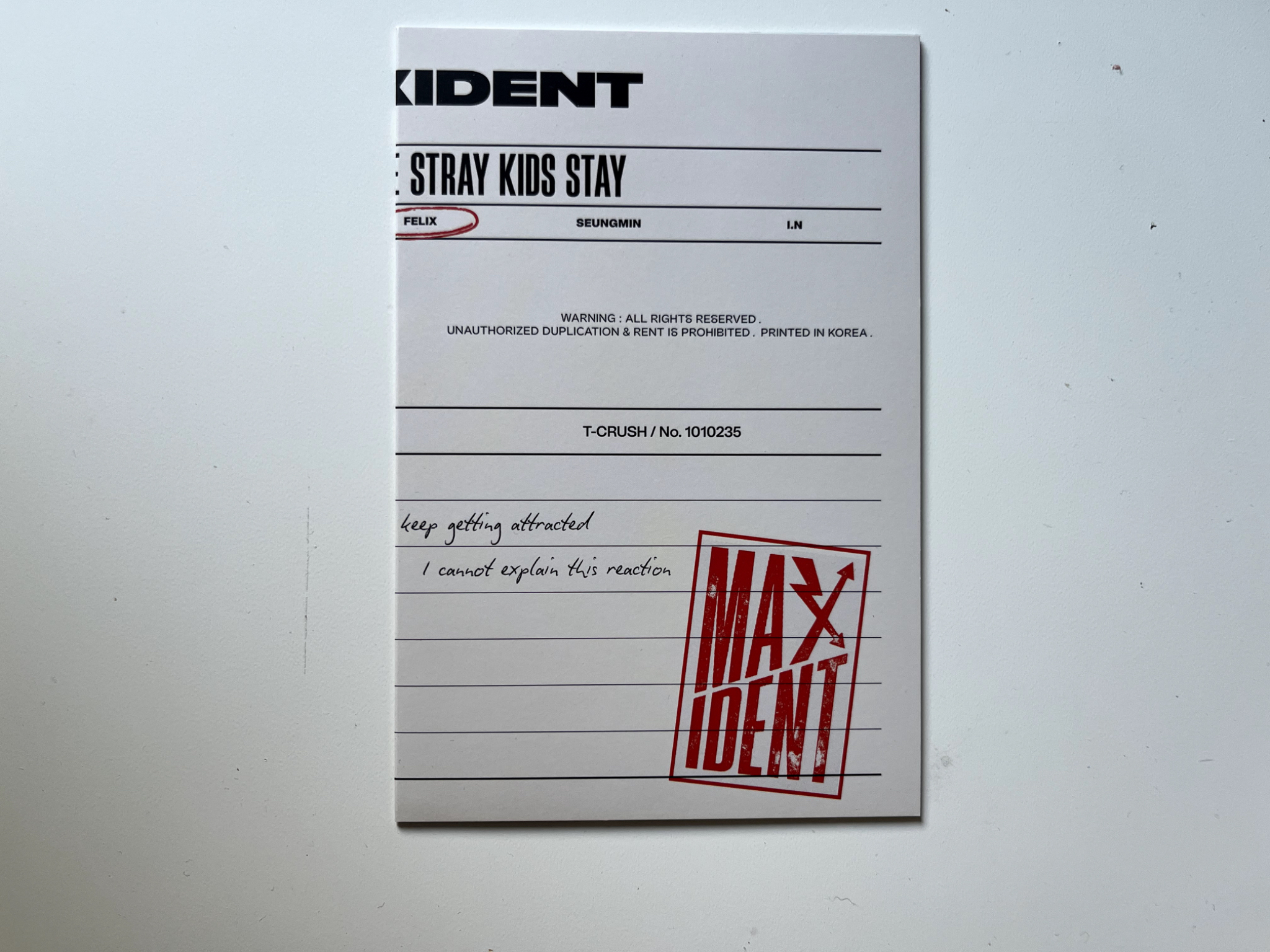 Stray Kids Stray Kids - Changbin & Felix - Maxident Album case version unit mini folded poster listing photo 2