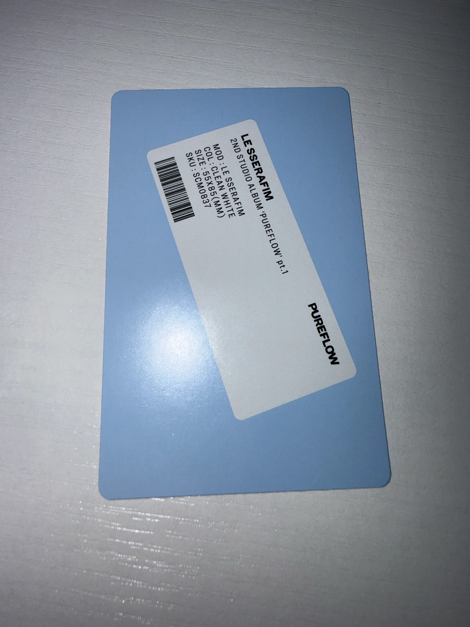 LE SSERAFIM LE SSERAFIM - Kim Chaewon & Huh Yunjin & Kazuha - PUREFLOW pt.1 Album compact version album photocard clean white version listing photo 2