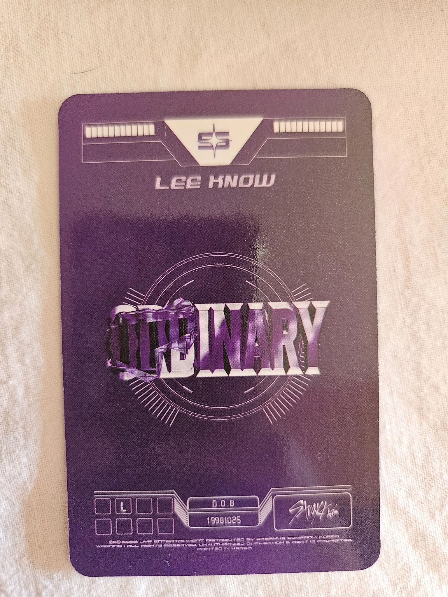 Stray Kids Lee Know Stray Kids - Lee Know - Oddinary Album album photocard jewel case version listing photo 2