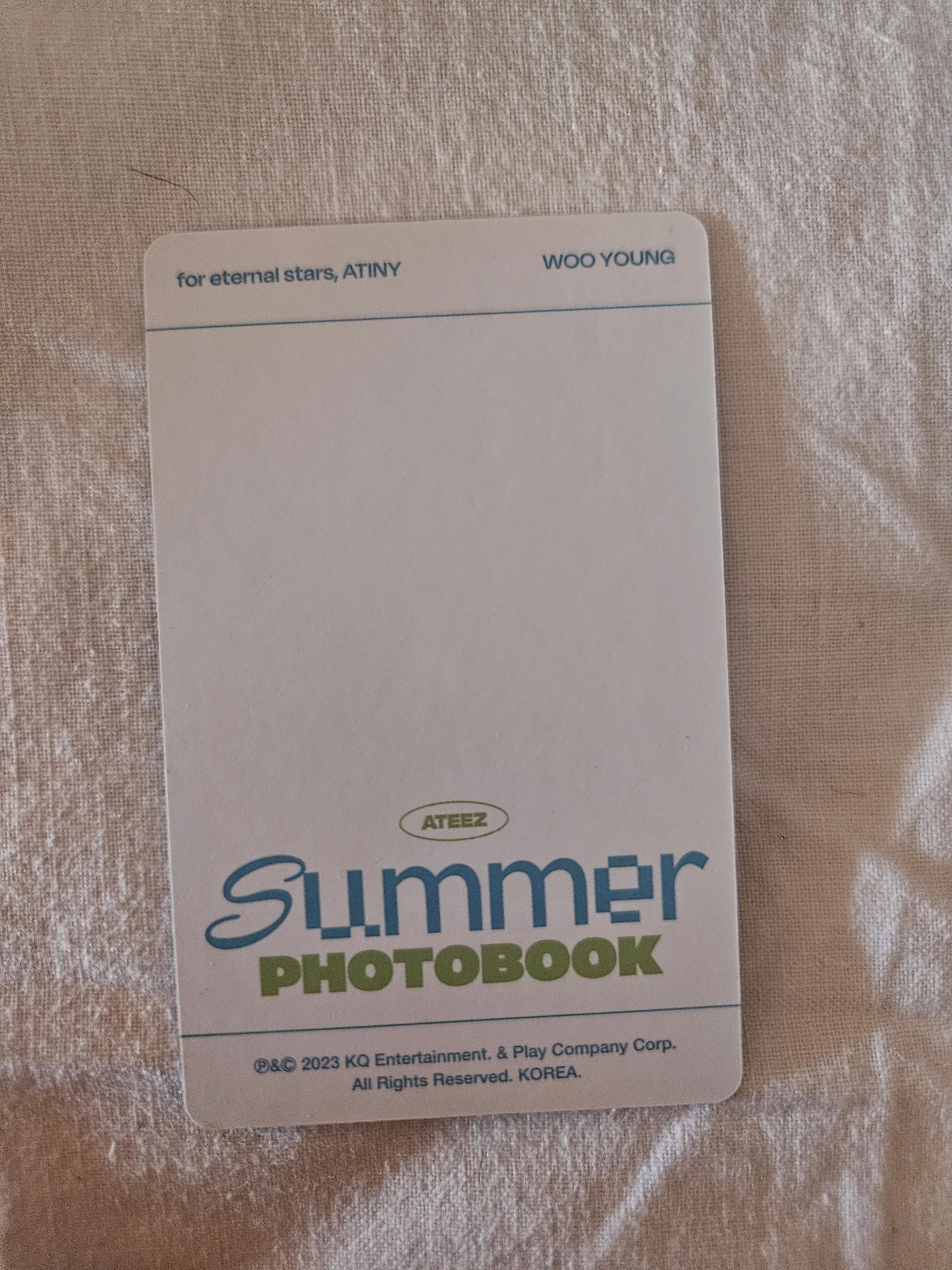 ATEEZ Wooyoung ATEEZ - Wooyoung - 2023 SUMMER PHOTOBOOK Other photocard set listing photo 2