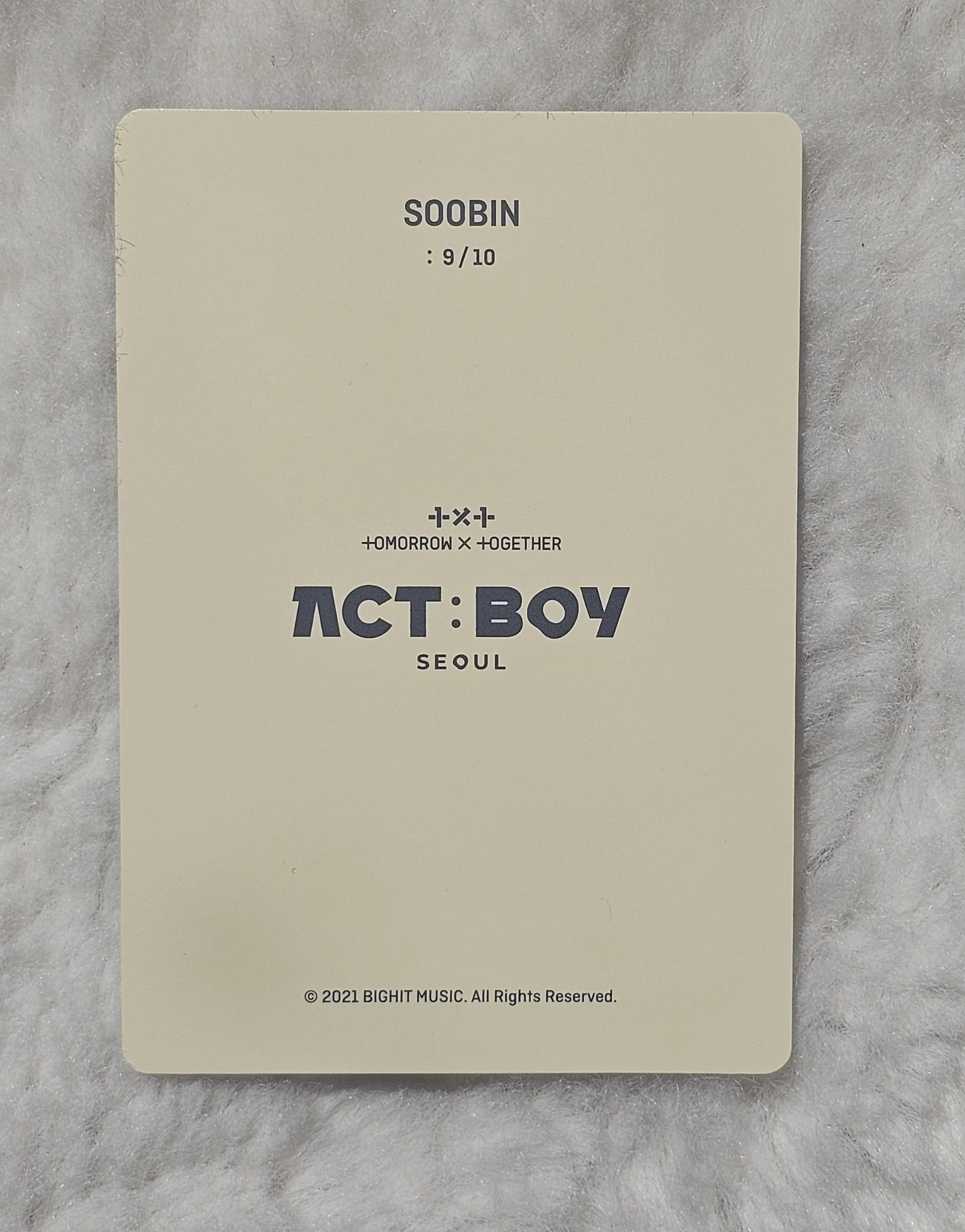 TOMORROW X TOGETHER Soobin TOMORROW X TOGETHER - Soobin - ACT:BOY Event mini photocard listing photo 2