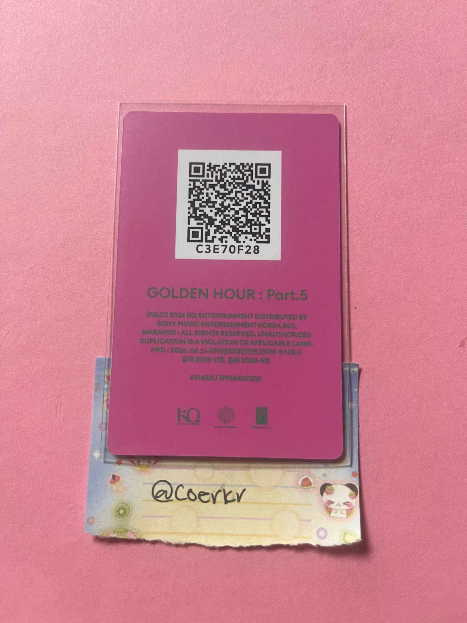 ATEEZ Jongho ATEEZ - Jongho - GOLDEN HOUR : Part.5 Album album photocard poca album A version qr card listing photo 2