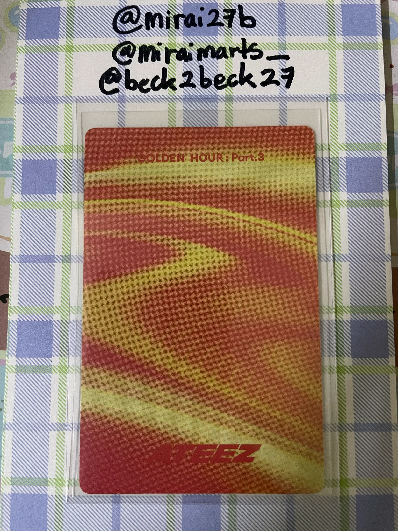ATEEZ Hongjoong ATEEZ - Hongjoong - Golden Hour : Part.3 Album poca album image card ver 1 listing photo 2