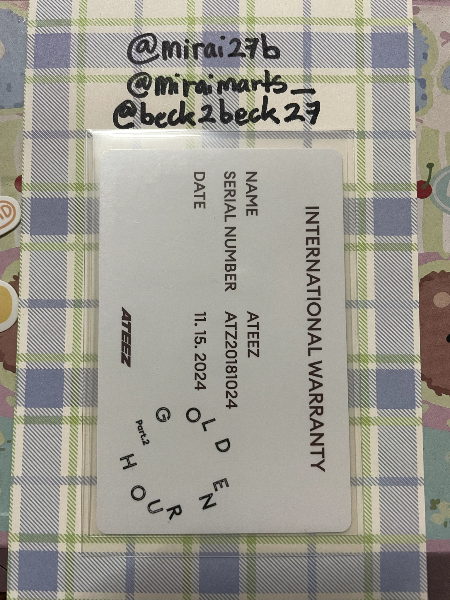 ATEEZ Yunho ATEEZ - Yunho - Golden Hour : Part 2 Album album photocard Diary Ver. Z Ver listing photo 2