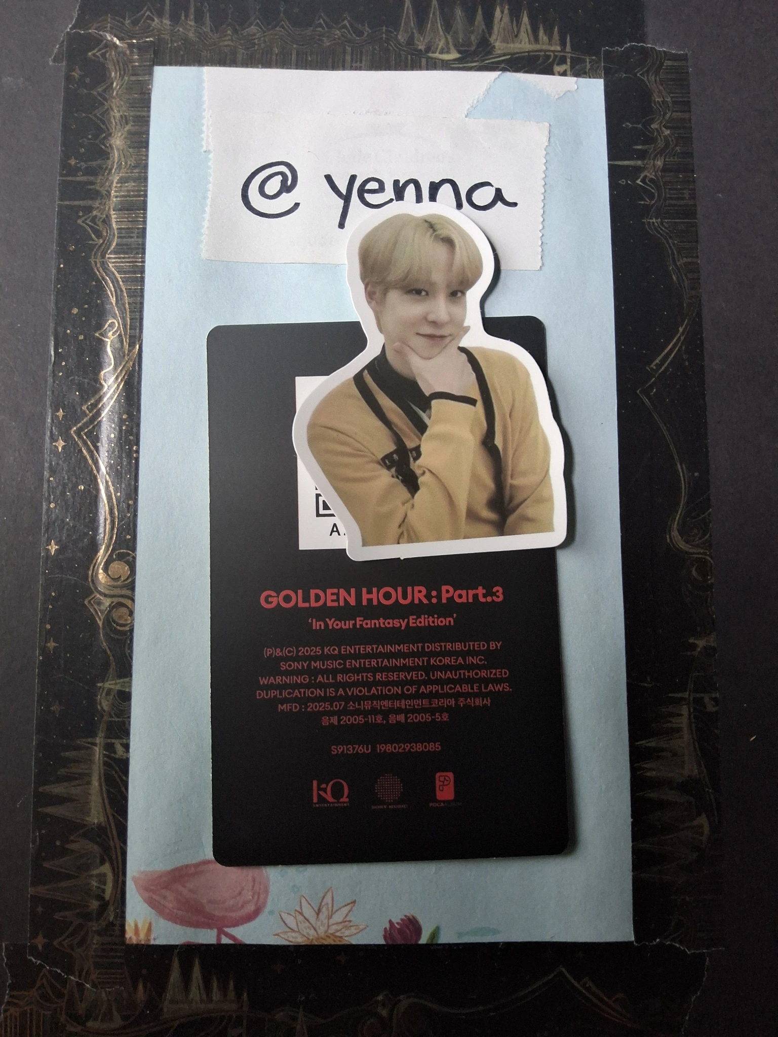 ATEEZ Mingi ATEEZ - Mingi - Golden Hour : Part.3 'In Your Fantasy Edition' Album poca album qr card album photocard black version listing photo 2