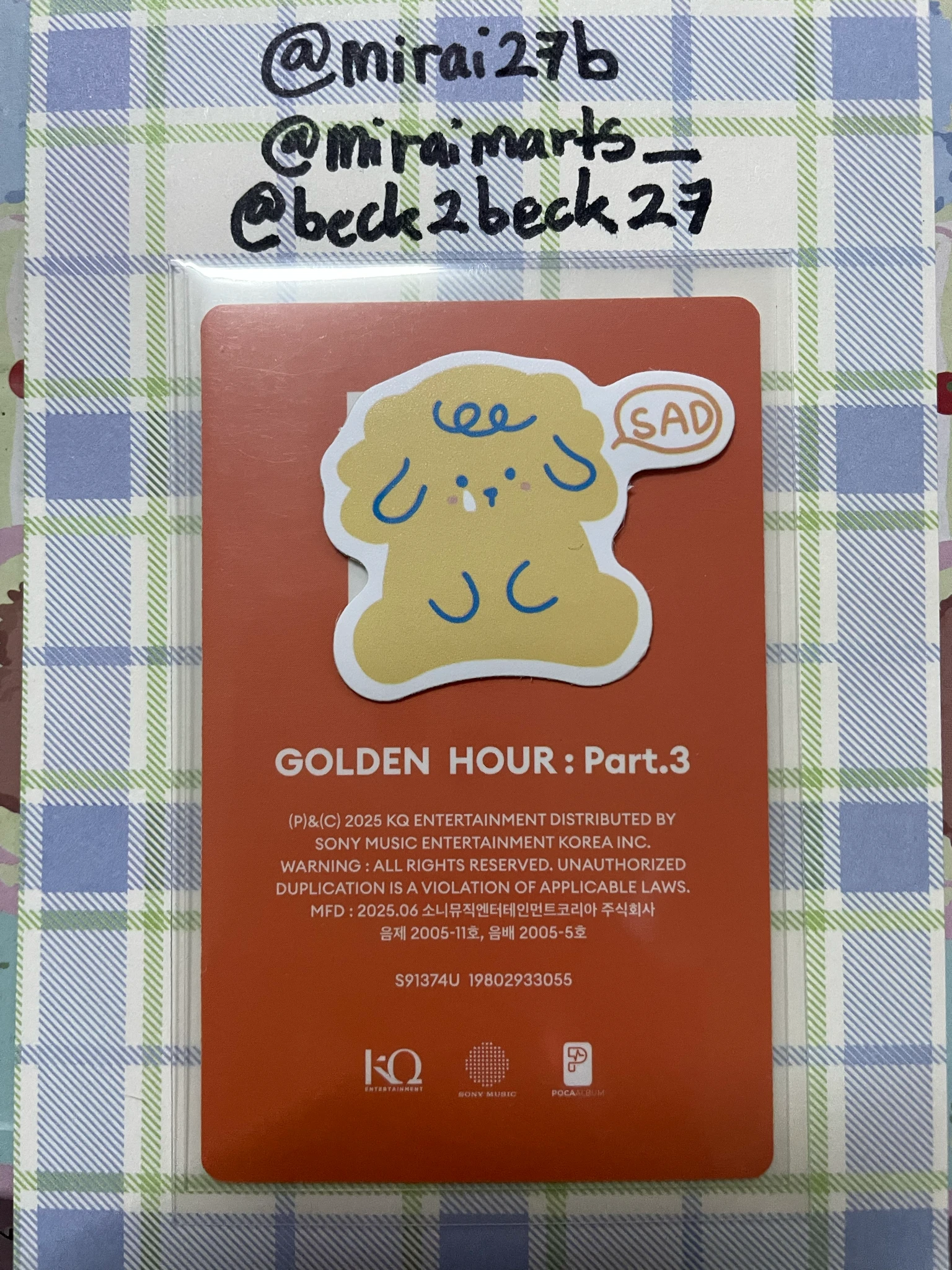 ATEEZ Yunho ATEEZ - Yunho - Golden Hour : Part.3 Album poca album qr ver. 2 listing photo 2