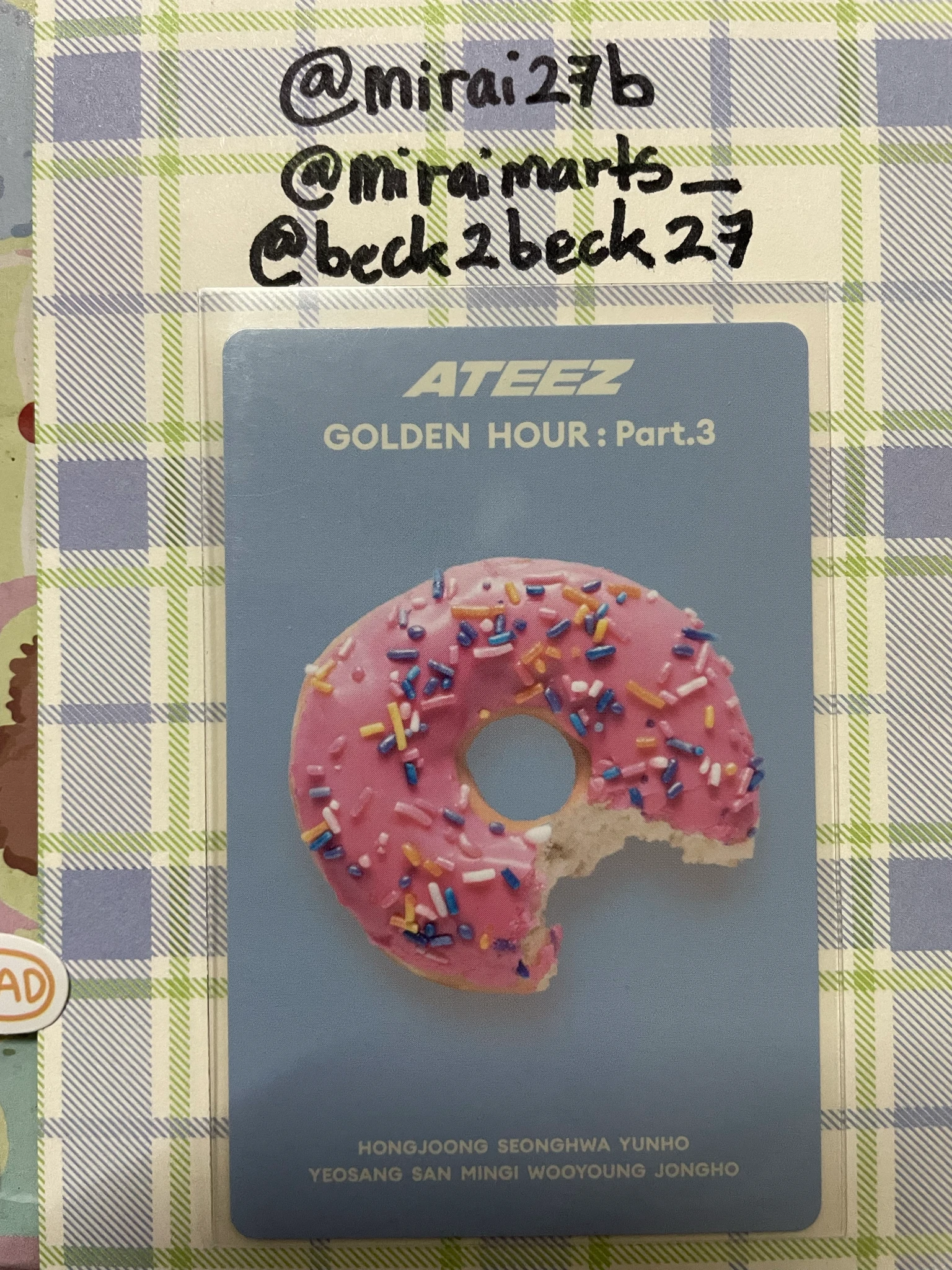 ATEEZ Yunho ATEEZ - Yunho - Golden Hour : Part.3 Album pre-order benefit (pob) mini photocard toktoq listing photo 2