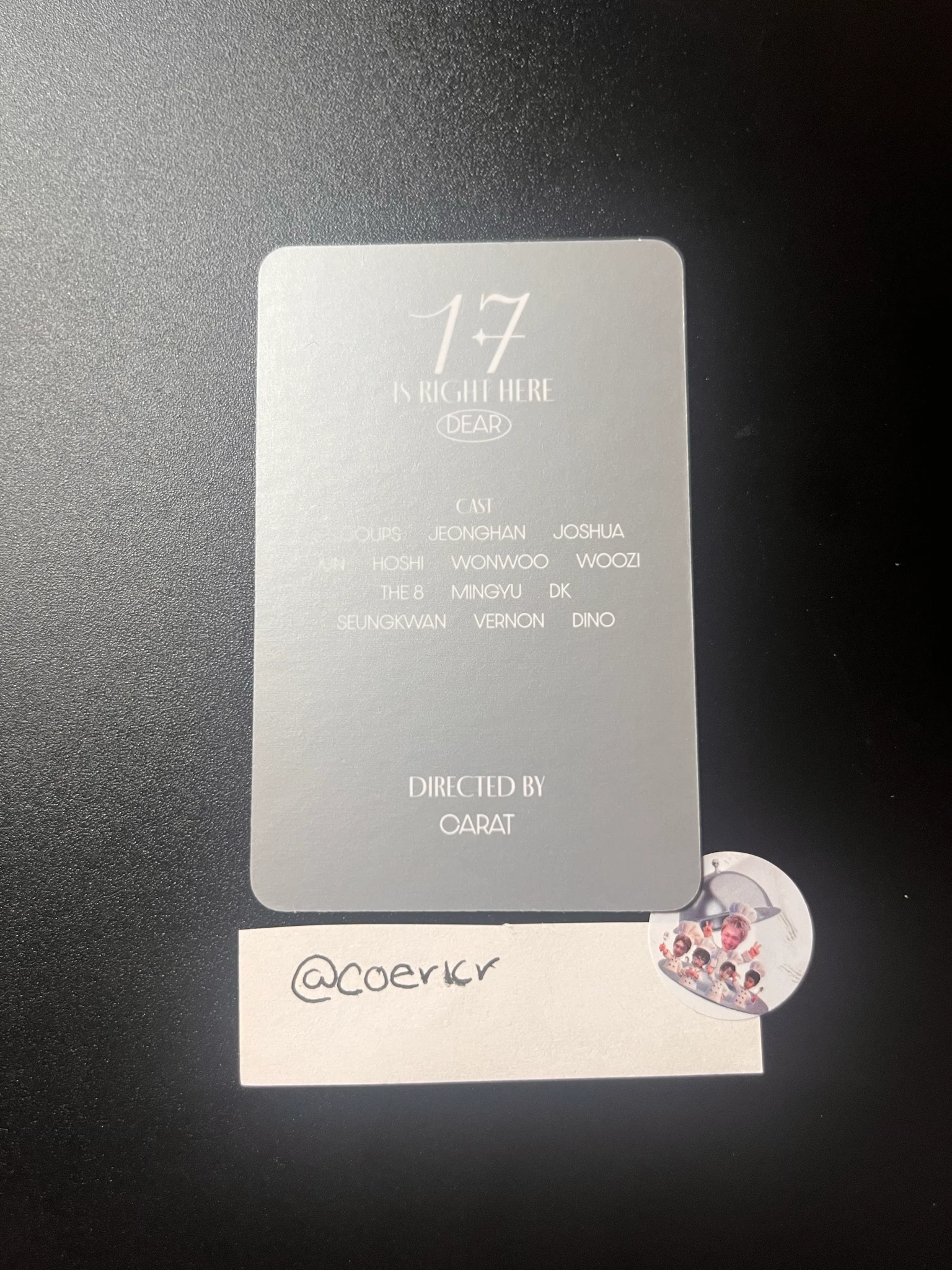 SEVENTEEN Woozi SEVENTEEN - Woozi - 17 IS RIGHT HERE Album album photocard dear version carat version listing photo 2