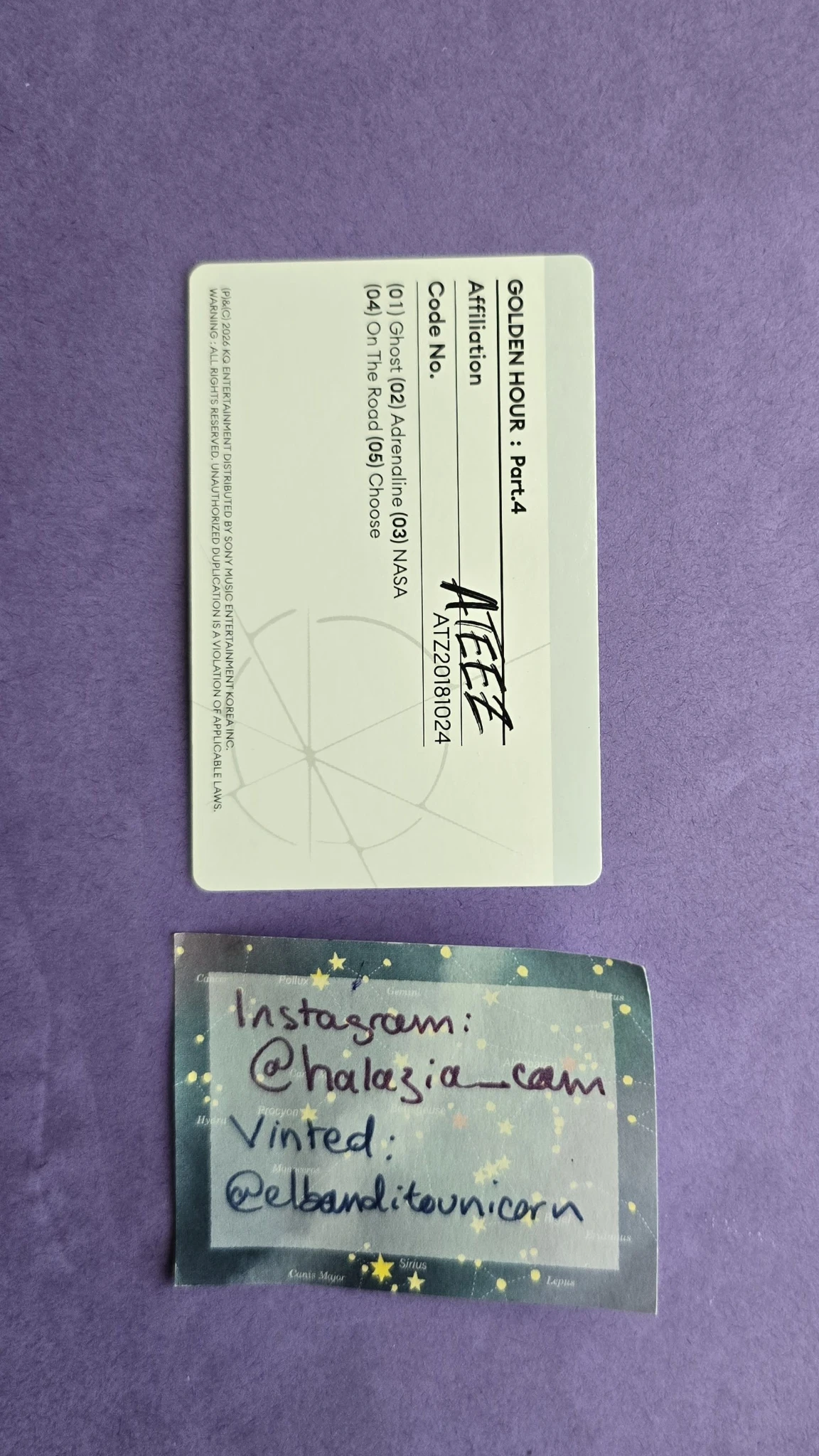 ATEEZ Mingi ATEEZ - Mingi - Golden Hour : Part.4 Album album photocard Z version listing photo 2