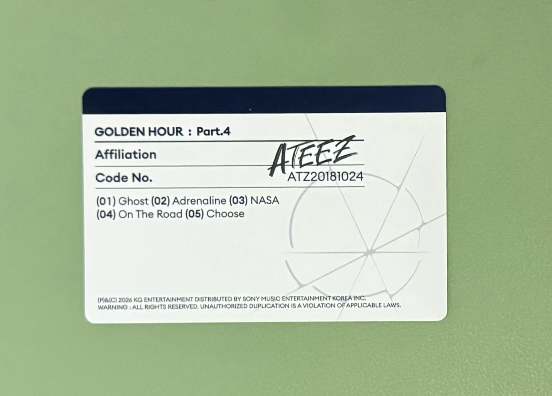 ATEEZ Mingi ATEEZ - Mingi - Golden Hour : Part.4 Album album photocard diary version listing photo 2