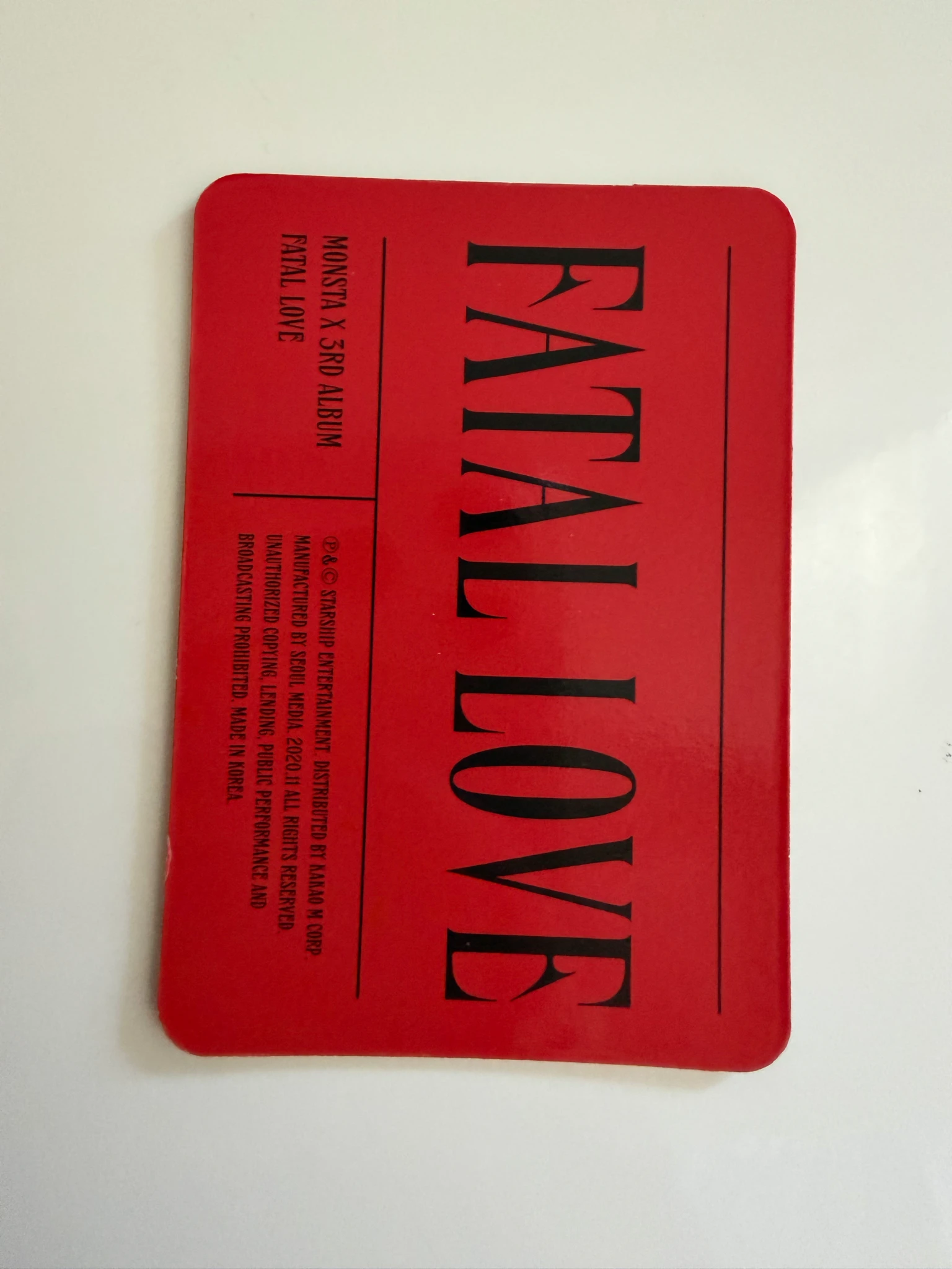 MONSTA X Kihyun MONSTA X - Kihyun - Fatal Love Album album photocard lenticular listing photo 2