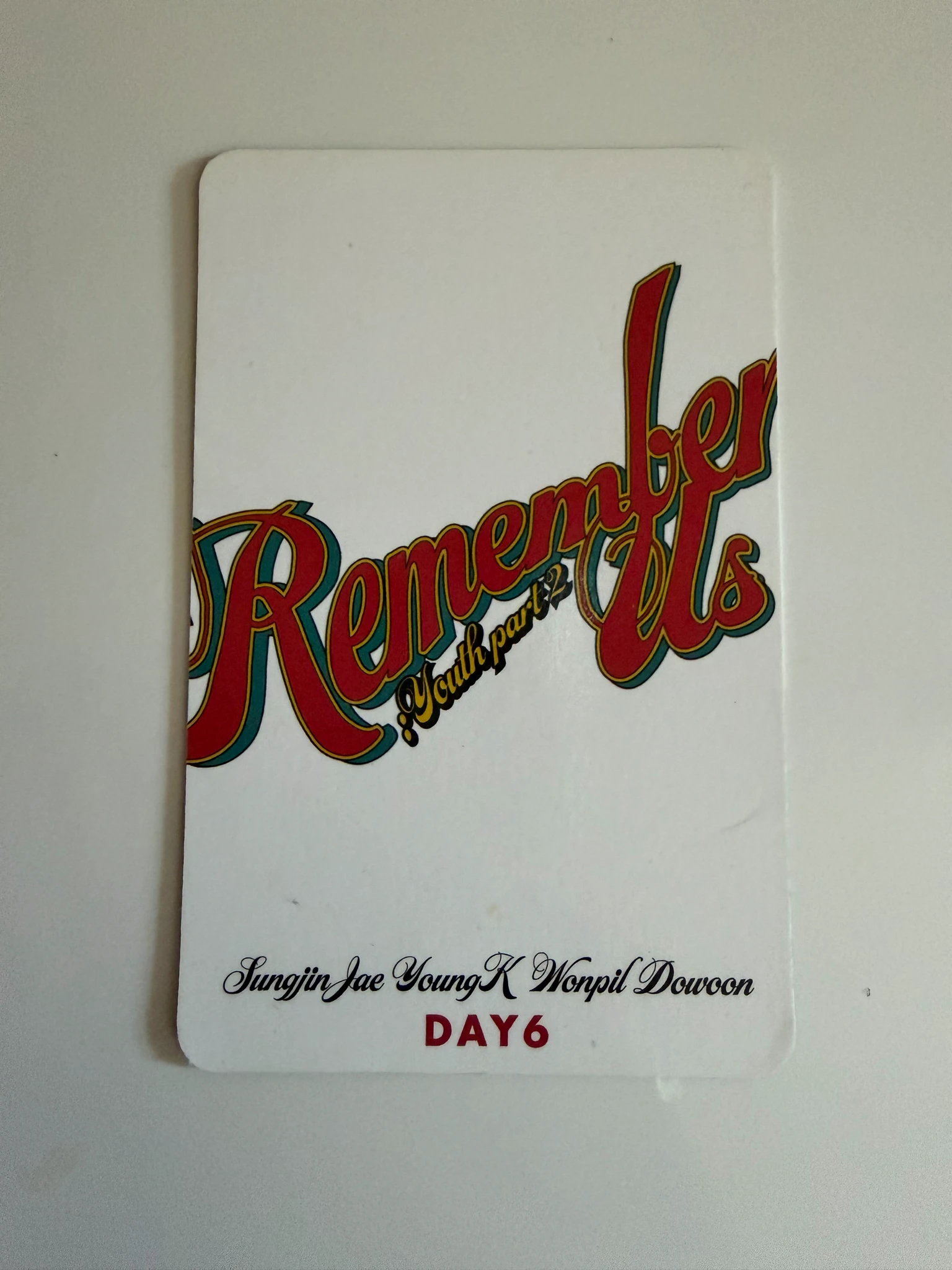 DAY6  Dowoon  DAY6  - Dowoon  - Remember Us : Youth Part 2 Album album photocard present version listing photo 2