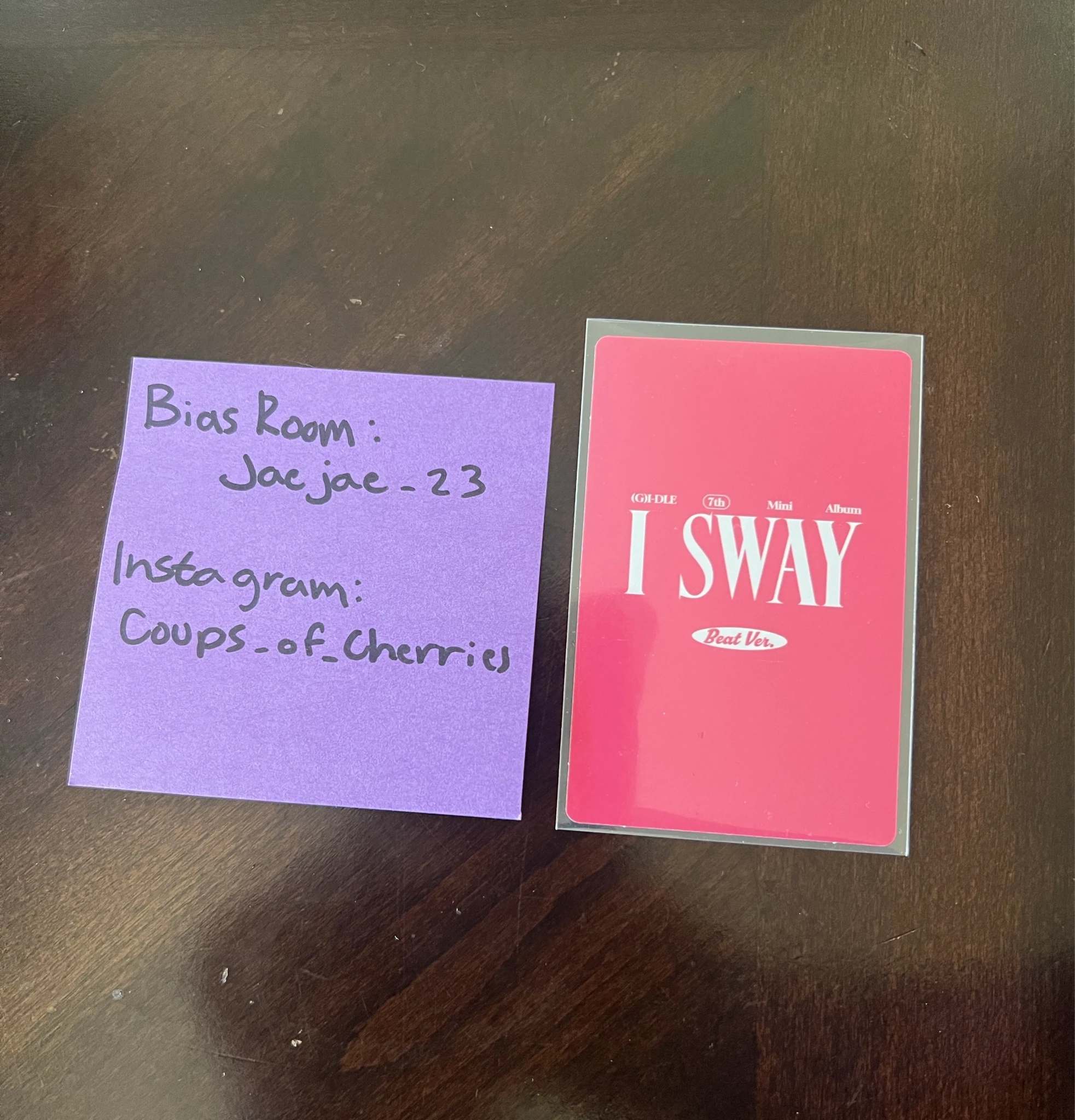 i-dle Shuhua (G)I-DLE - Shuhua - I Sway Album beat ver. standard ver. album photocard listing photo 2