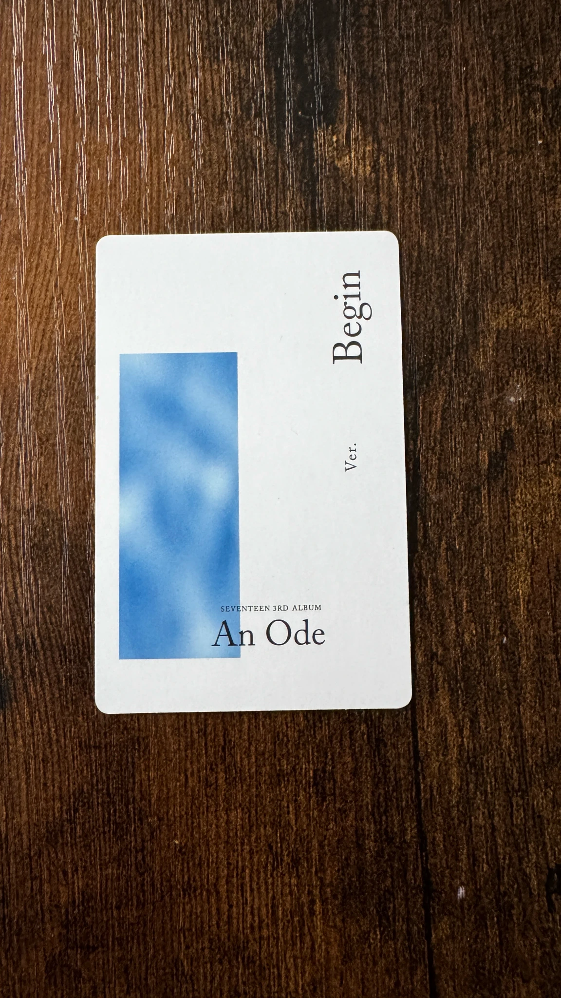 SEVENTEEN Seungkwan SEVENTEEN - Seungkwan - An Ode Album album photocard begin version white back listing photo 2
