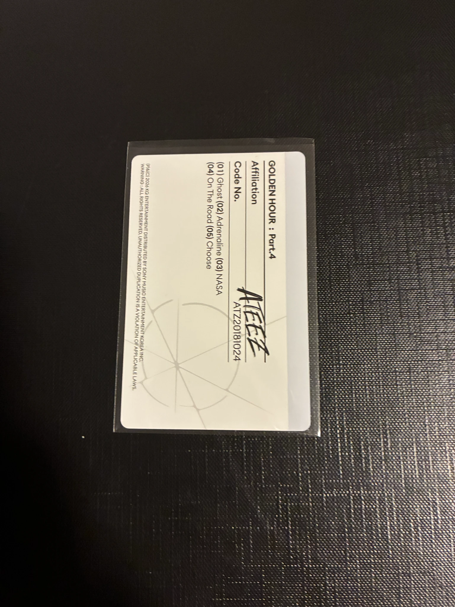 ATEEZ Jongho ATEEZ - Jongho - Golden Hour : Part.4 Album album photocard Z version version 2 listing photo 2