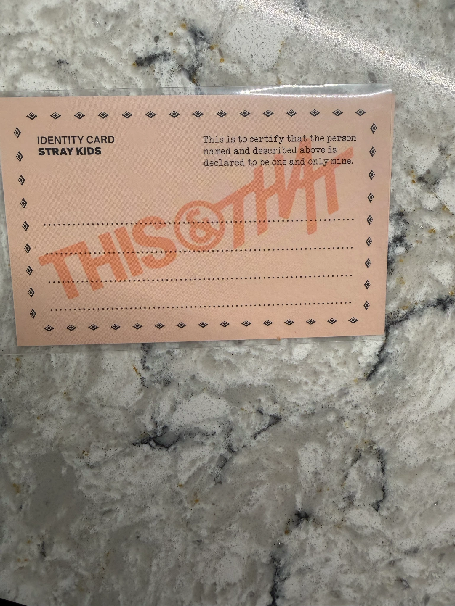 Stray Kids I.N Stray Kids - I.N - This & That Album id card that version album photocard listing photo 2