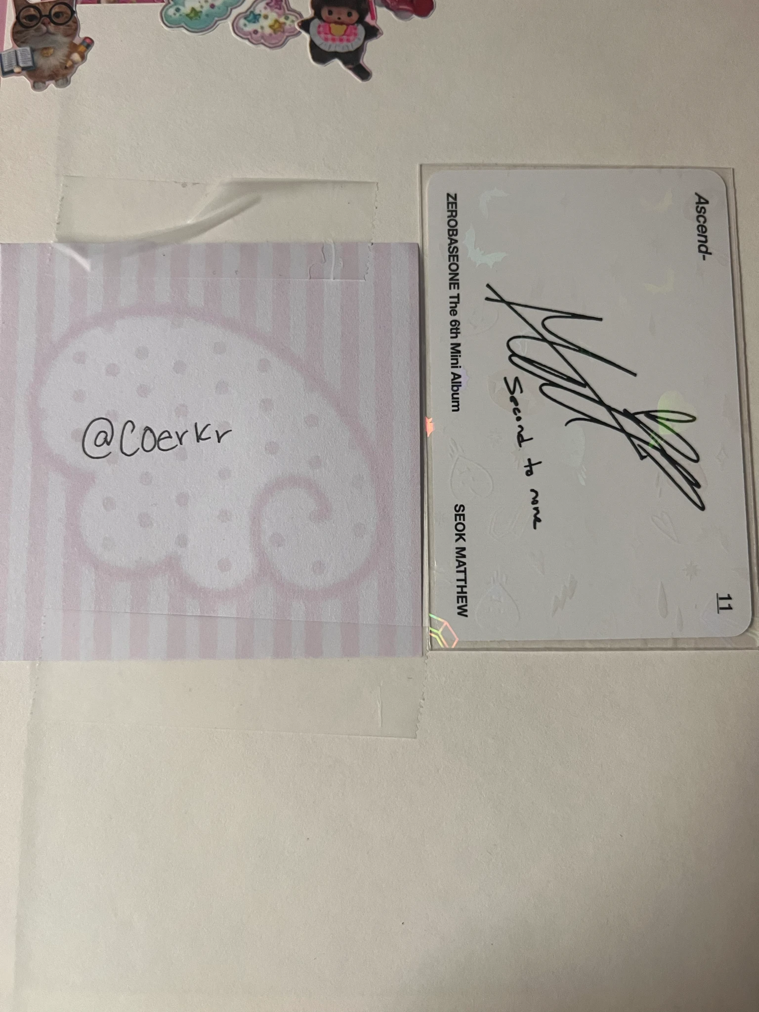 ZEROBASEONE Matthew ZEROBASEONE - Matthew - Ascend- Album album photocard 11 version listing photo 2