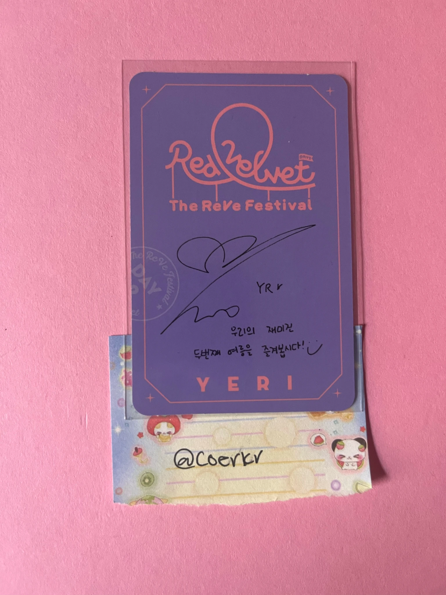 Red Velvet Yeri Red Velvet - Yeri - The ReVe Festival: Day 2 Album guide book ver. photocard listing photo 2