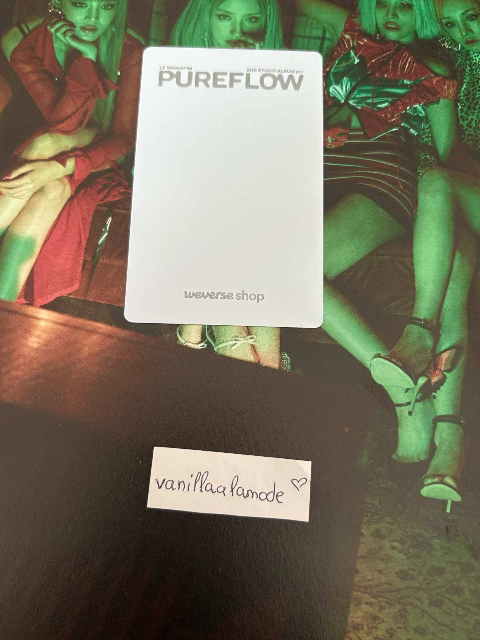 LE SSERAFIM Kazuha LE SSERAFIM - Kazuha - PUREFLOW pt.1 Album pob (pre-order benefit) weverse global shop (wvg) compact version listing photo 2