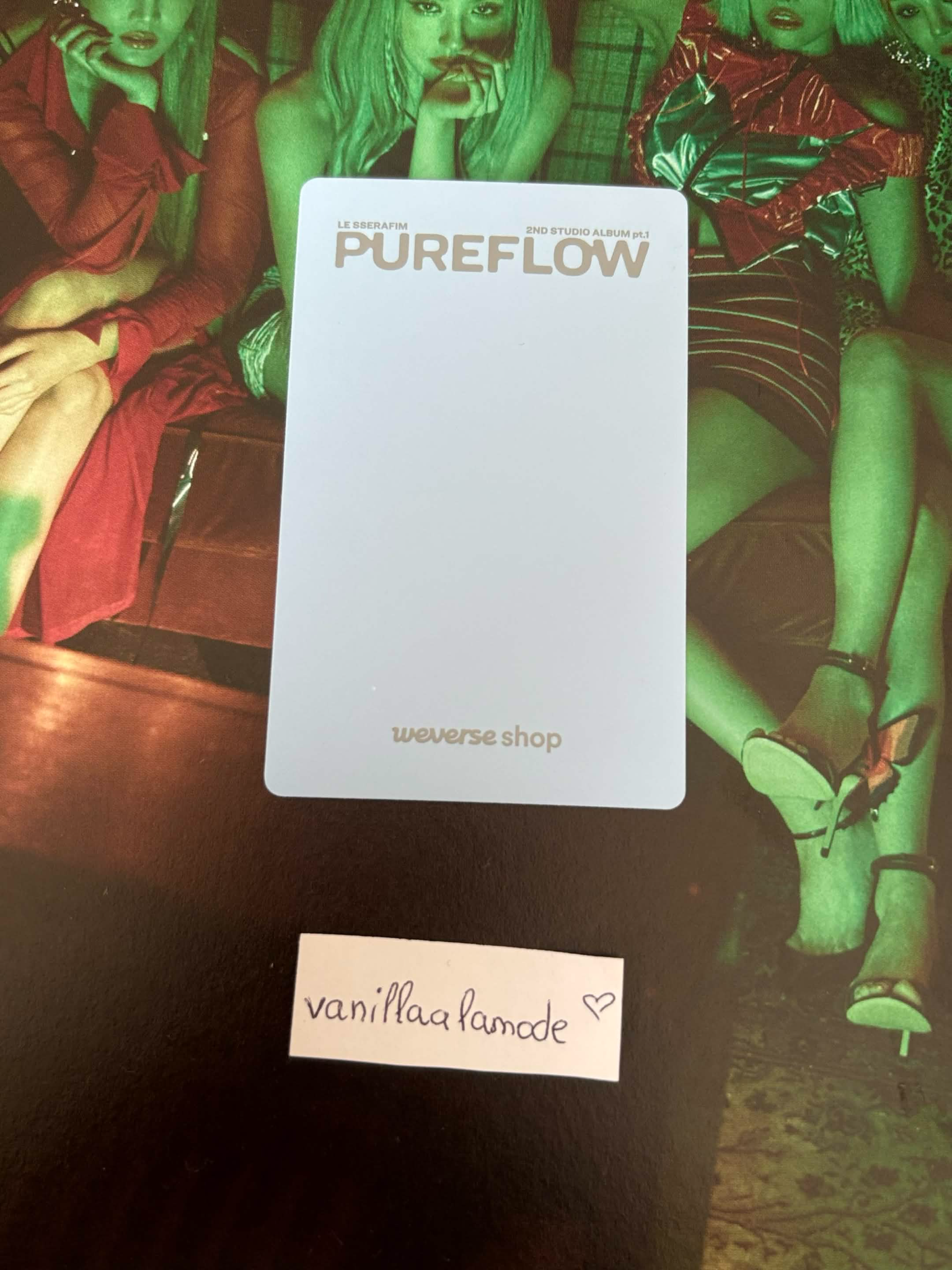 LE SSERAFIM Hong Eunchae LE SSERAFIM - Hong Eunchae - PUREFLOW pt.1 Album pob (pre-order benefit) weverse global shop (wvg) standard version listing photo 2