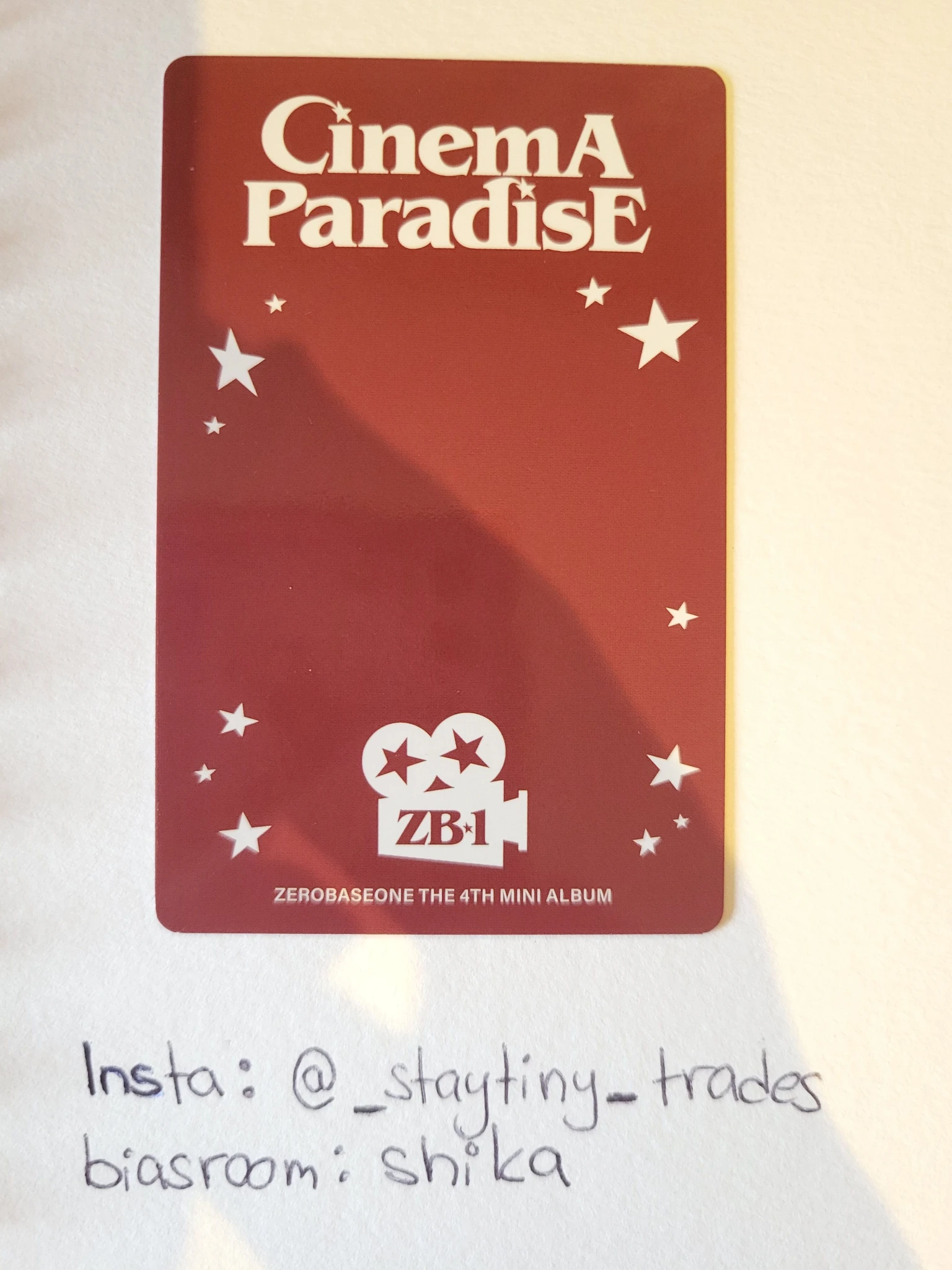 ZEROBASEONE ZEROBASEONE - Hao & Taerae - Cinema Paradise Album album photocard zerose version listing photo 2