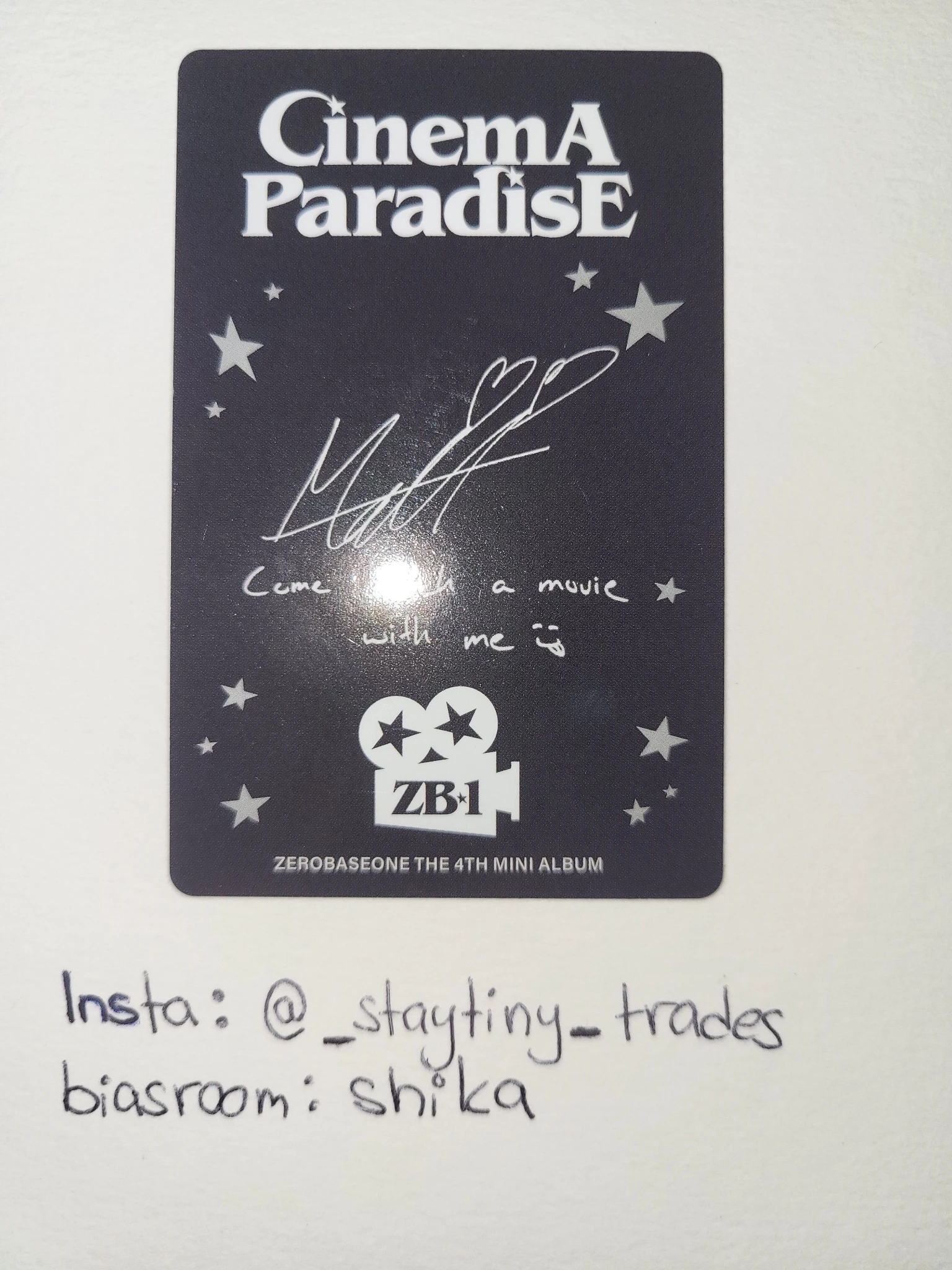 ZEROBASEONE Matthew ZEROBASEONE - Matthew - Cinema Paradise Album album photocard zerose version listing photo 2