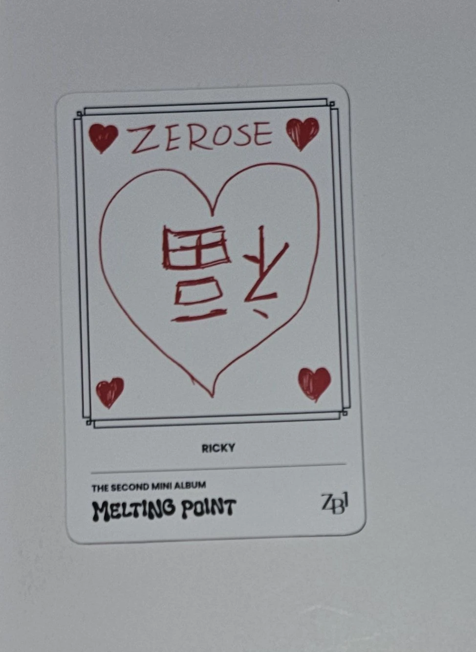 ZEROBASEONE Ricky ZEROBASEONE - Ricky - Melting Point Album album photocard loyalty version listing photo 2
