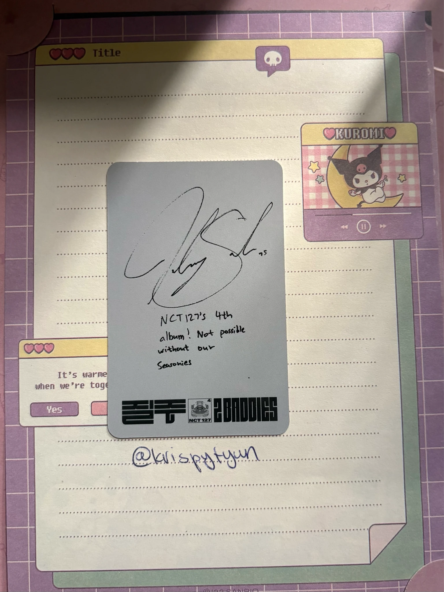 NCT 127 Johnny NCT 127 - Johnny - 2 Baddies Album listing photo 2