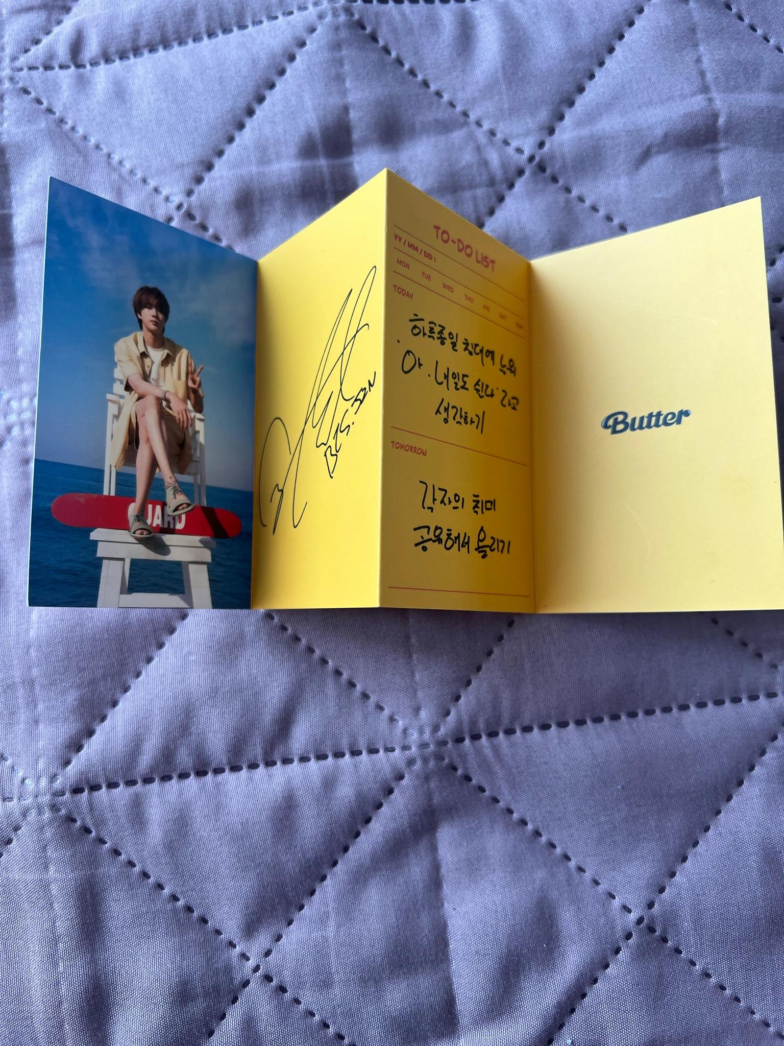 BTS Jin BTS - Jin - Butter Album album inclusion message card listing photo 2