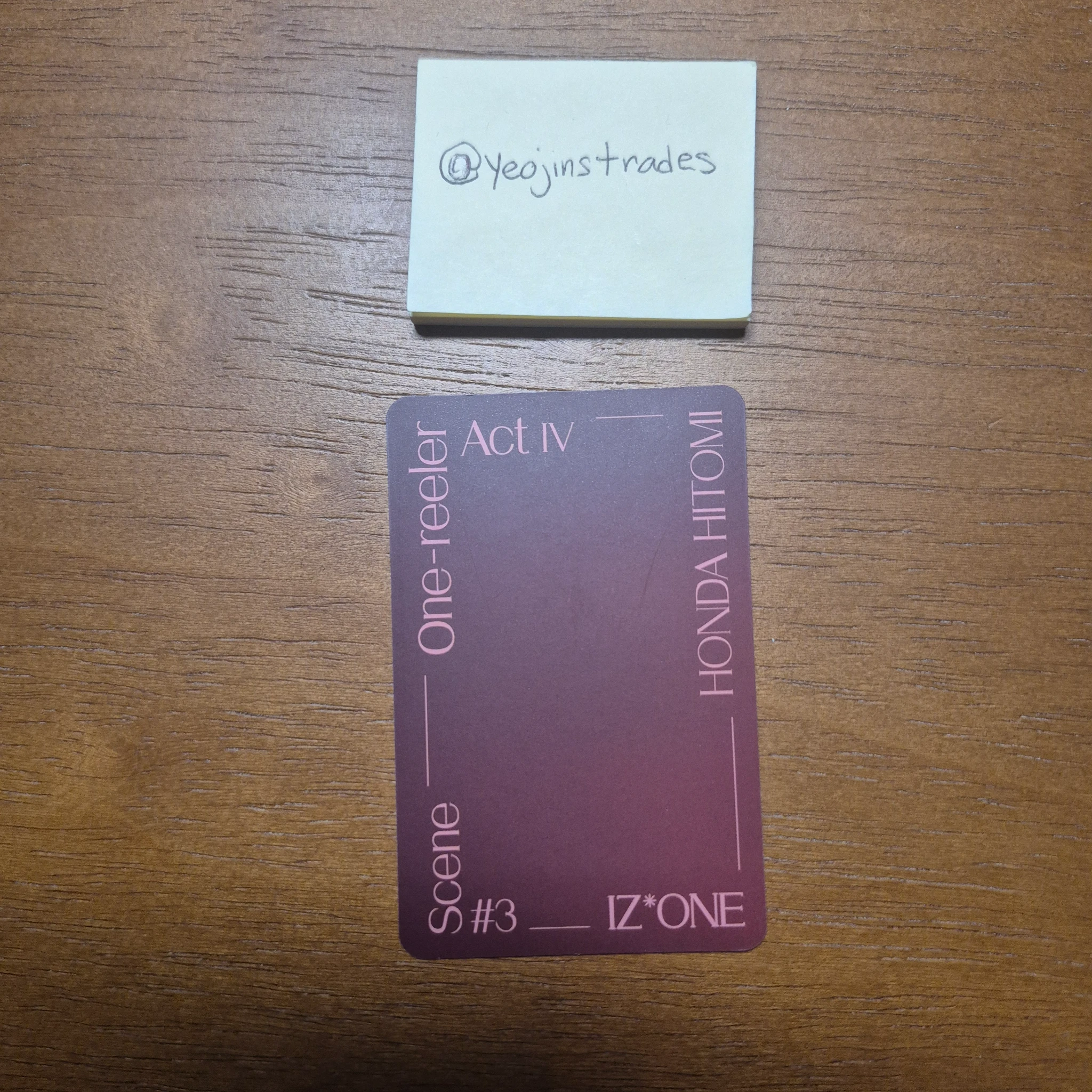 IZ*ONE Hitomi IZ*ONE - Hitomi - One-reeler / Act IV Album scene 3 version AR photocard listing photo 2