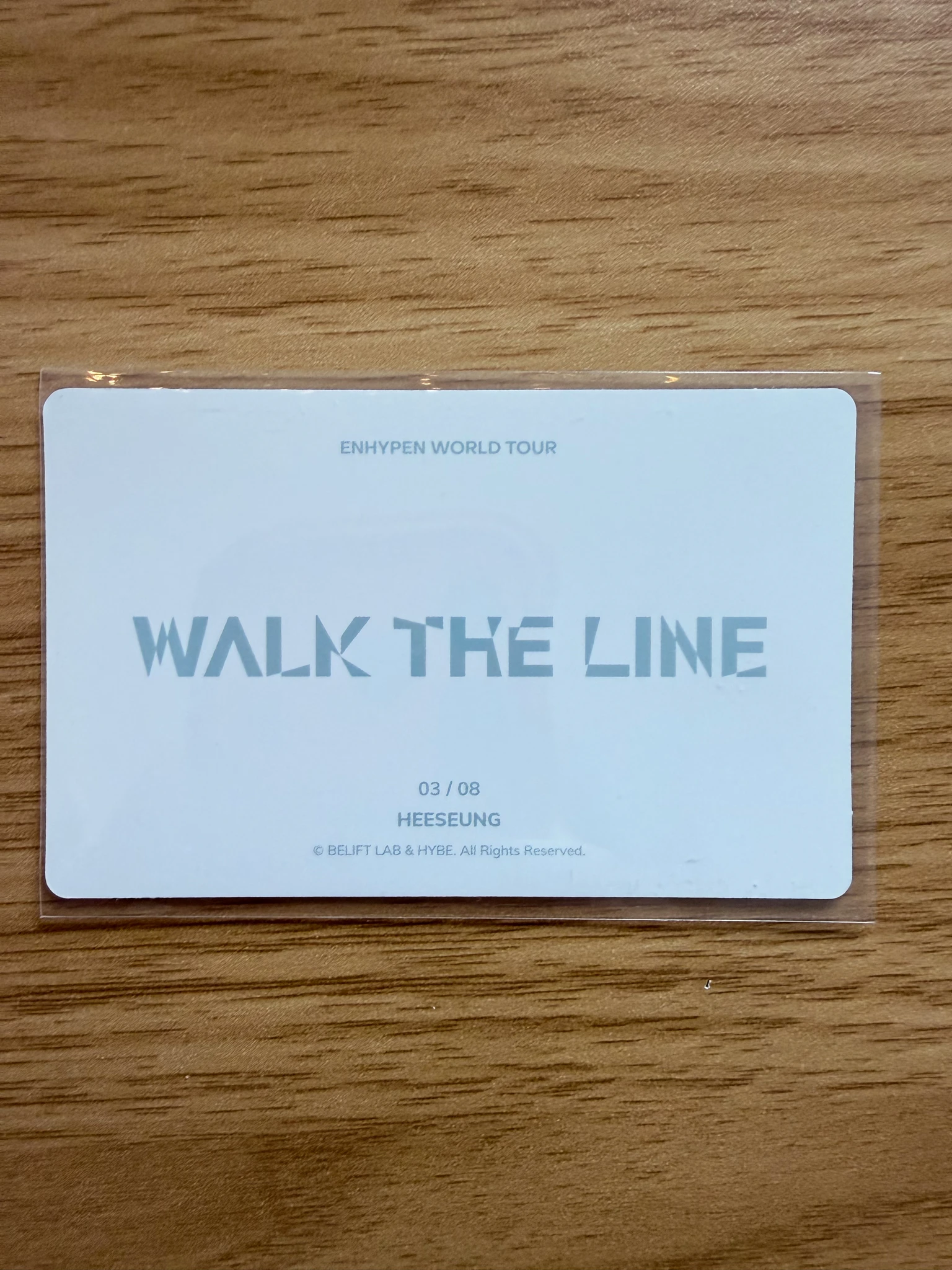 ENHYPEN Evan (Heeseung) ENHYPEN - Heeseung - 'WALK THE LINE' World Tour Event trading card merch photocard listing photo 2