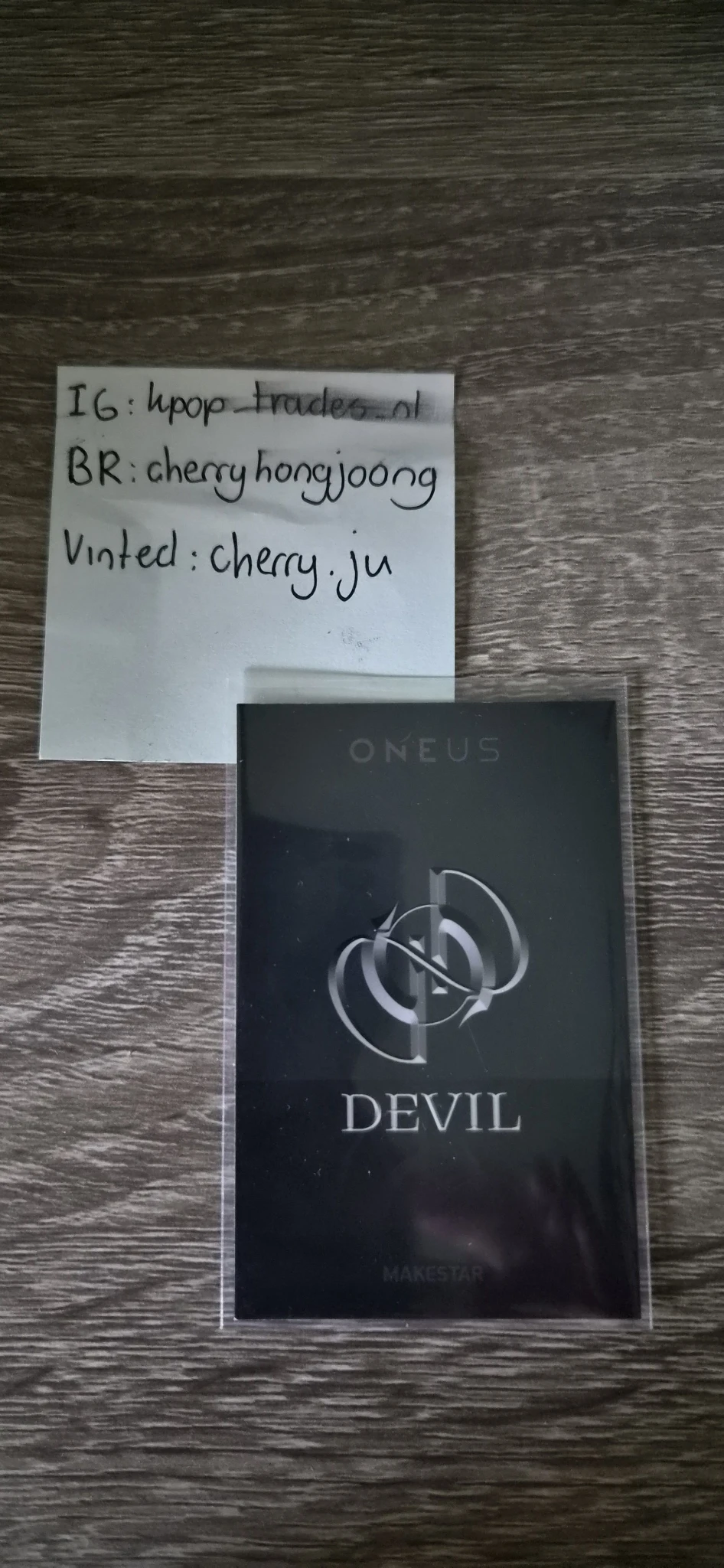 ONEUS Hwanwoong ONEUS - Hwanwoong - DEVIL Album pob (pre-order benefit) makestar holographic (hologram) listing photo 2