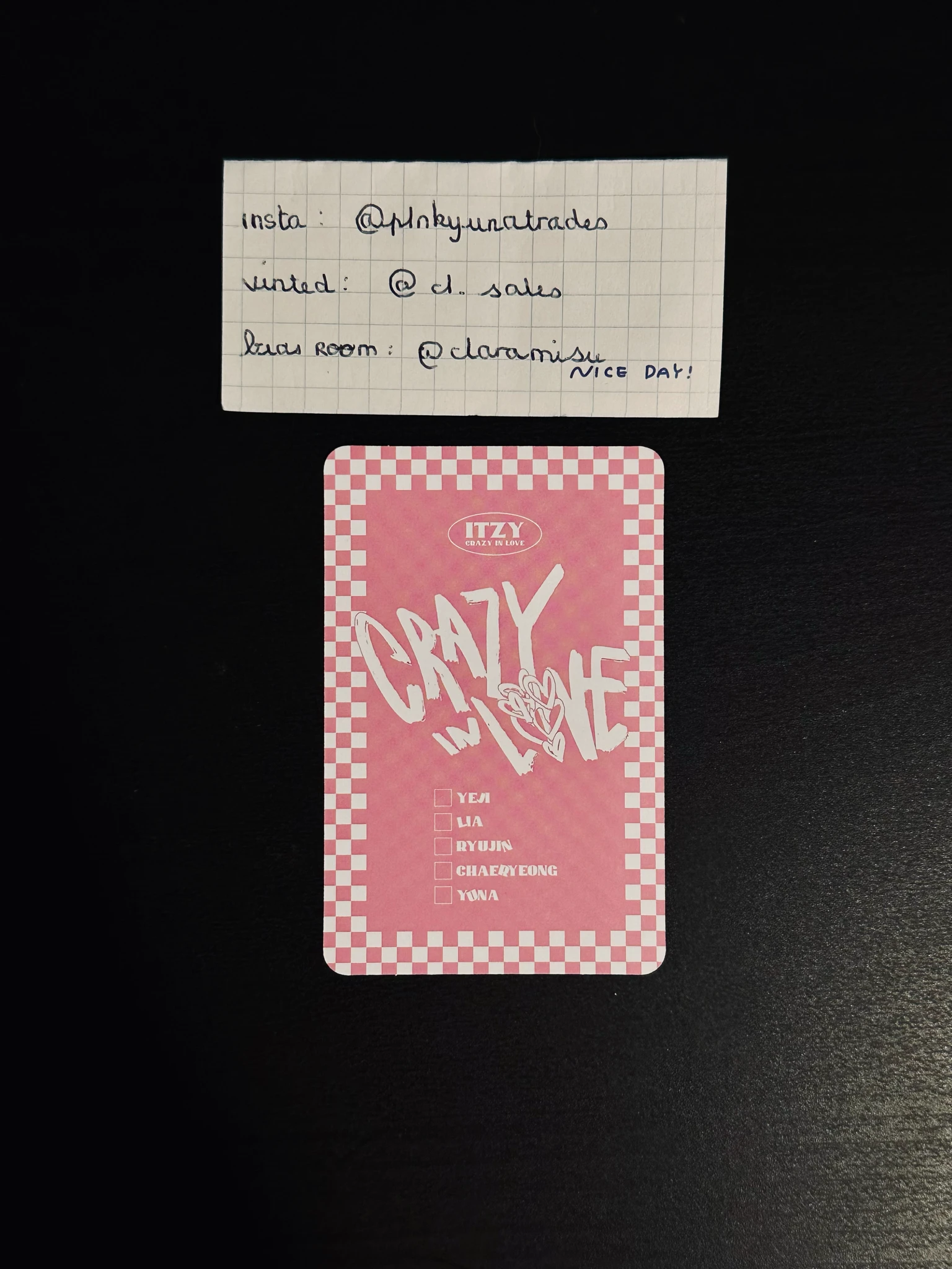 ITZY Yuna ITZY - Yuna - Crazy in Love Album album photocard listing photo 2