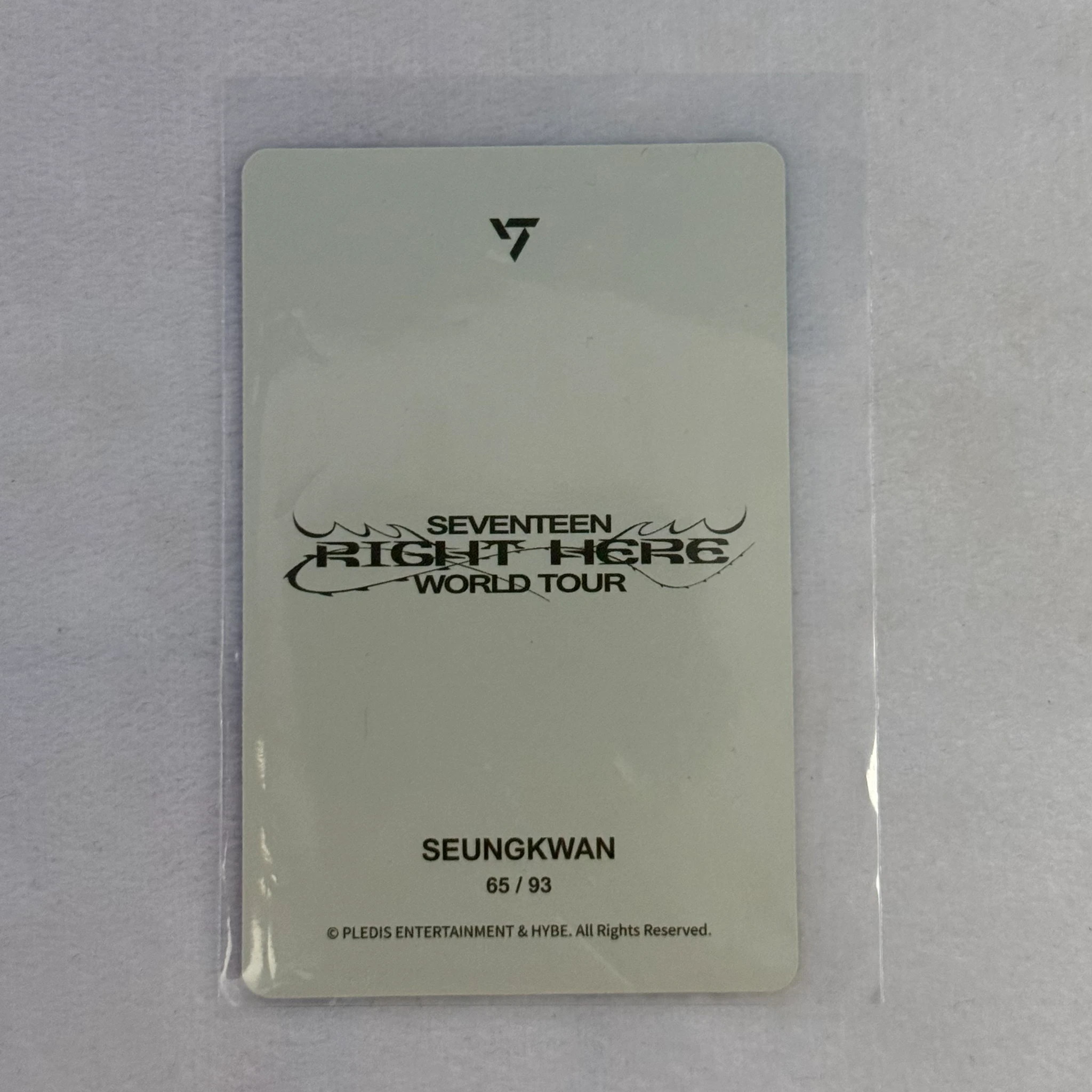 SEVENTEEN Seungkwan SEVENTEEN - Seungkwan - [RIGHT HERE] World Tour Event trading card listing photo 2