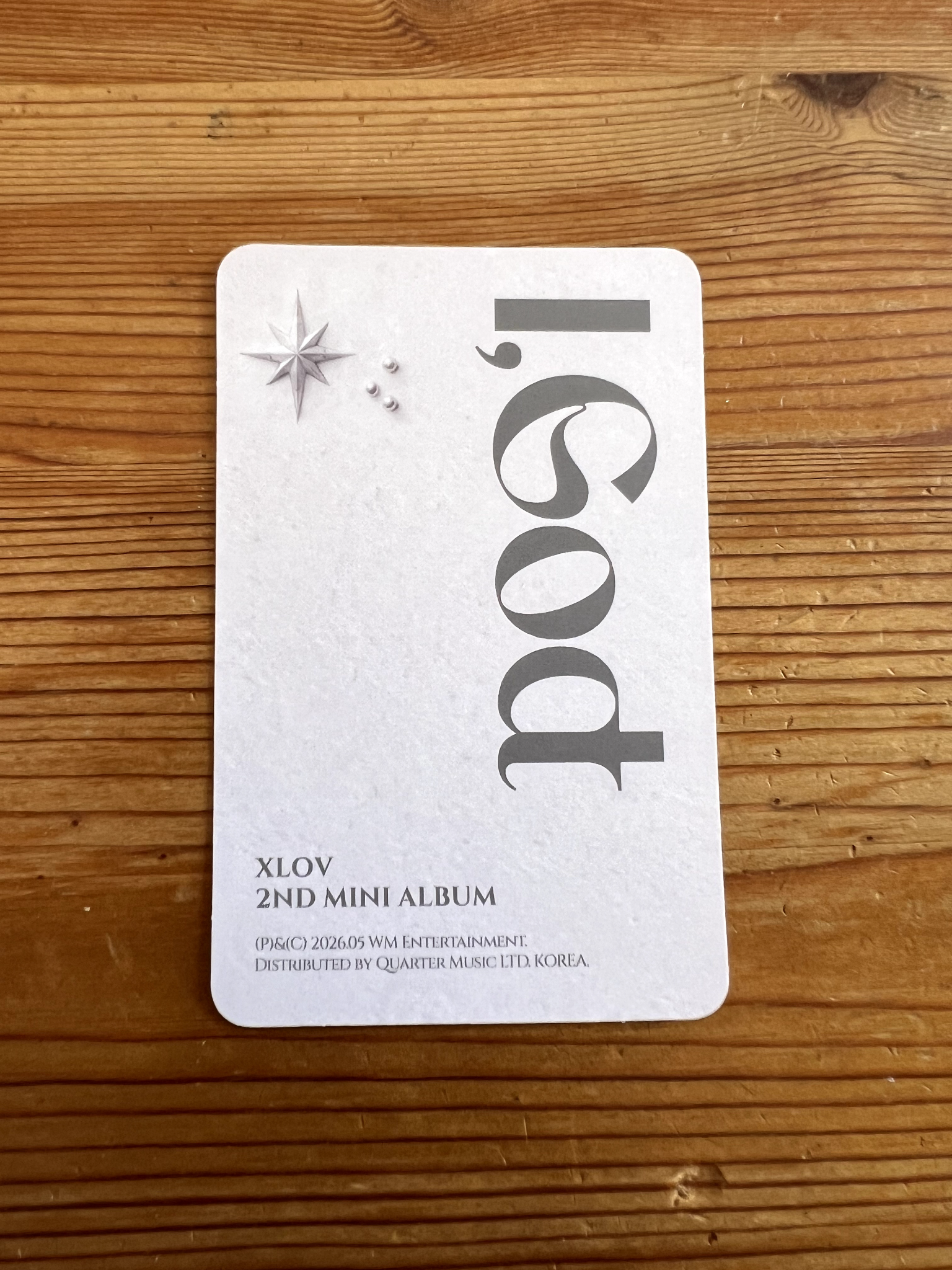 XLOV Wumuti XLOV - Wumuti - I, God Album album photocard O version listing photo 2
