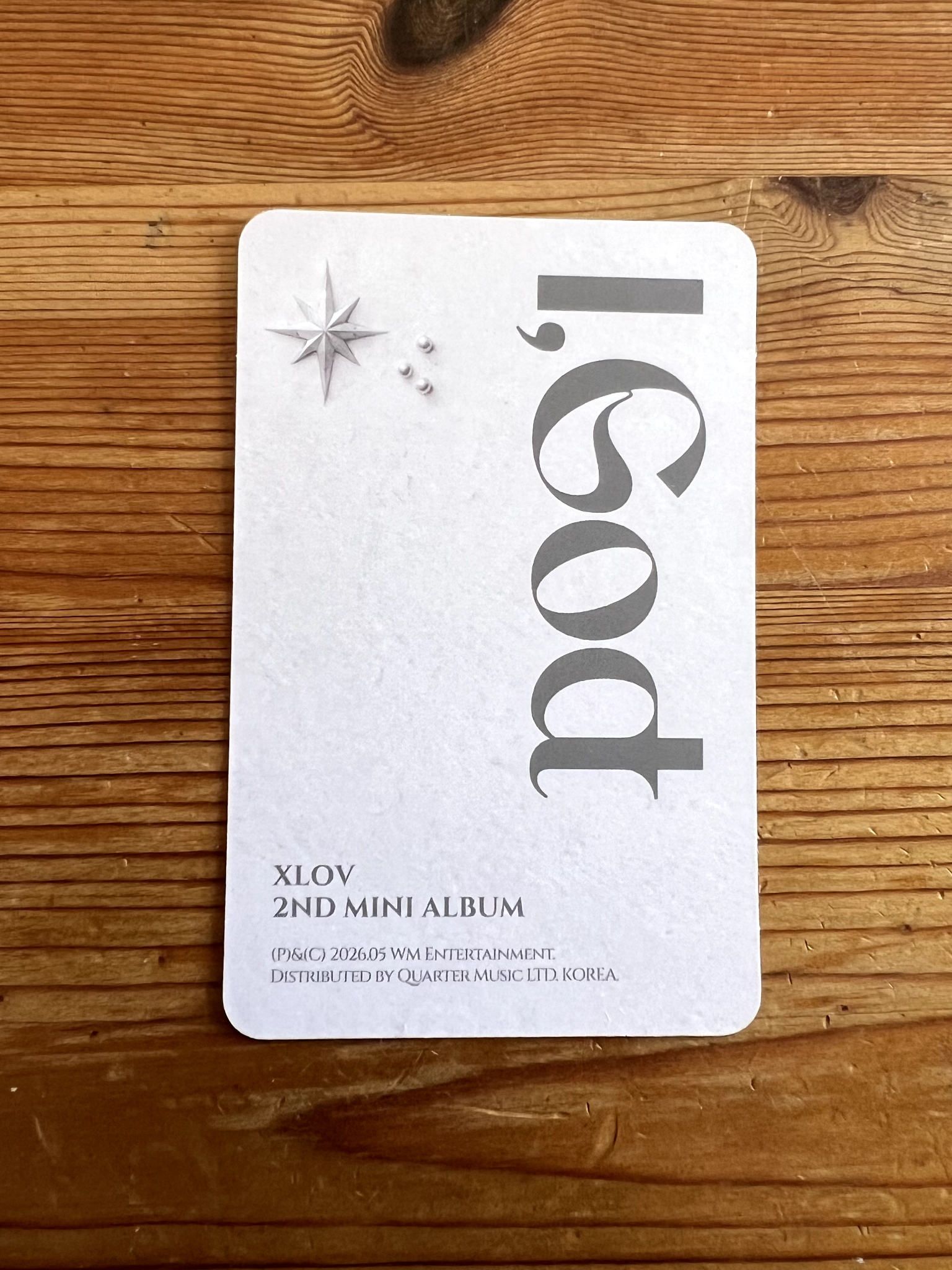 XLOV Wumuti XLOV - Wumuti - I, God Album album photocard O version listing photo 2